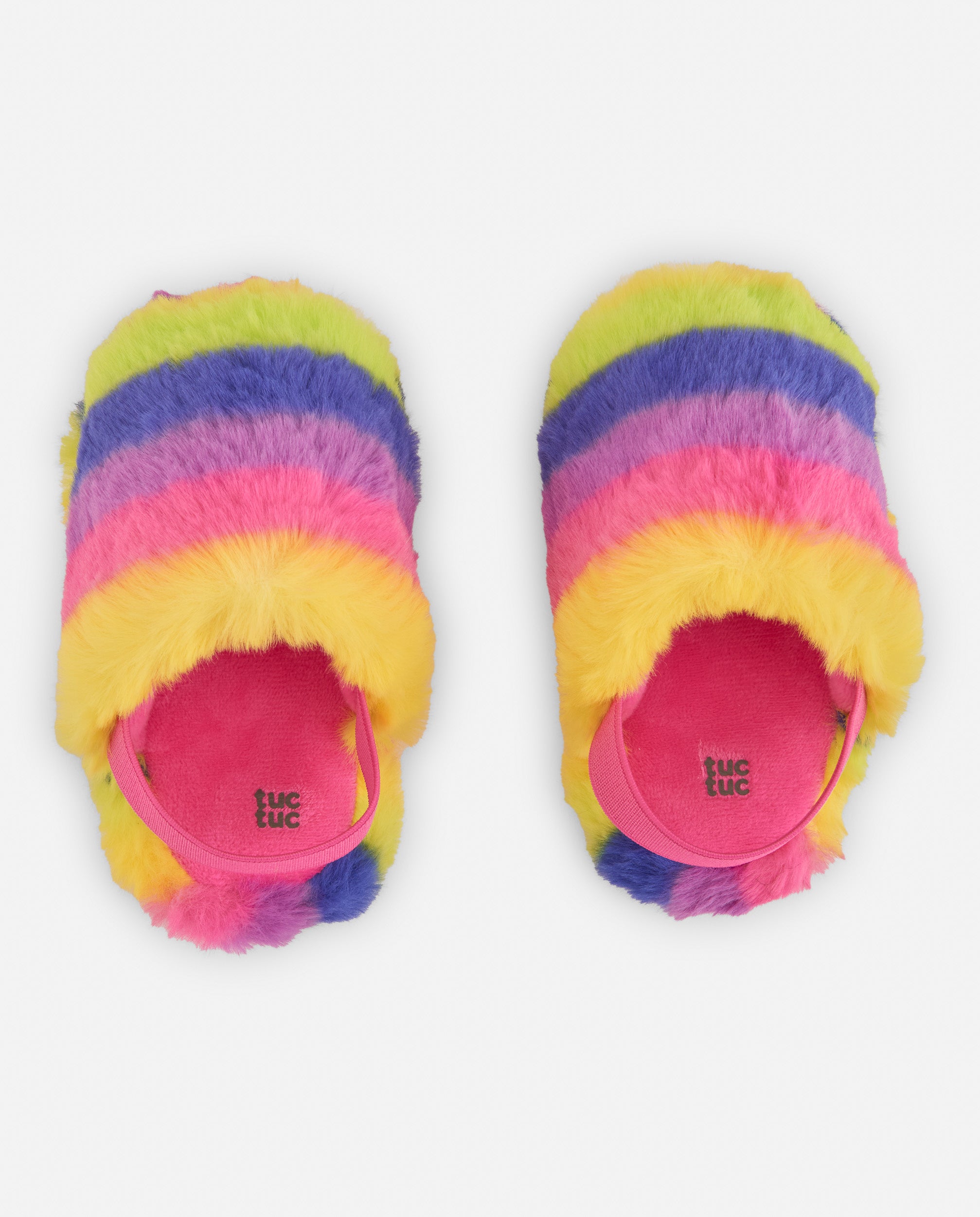 Zapatillas de niña multicolor con pelo suave
