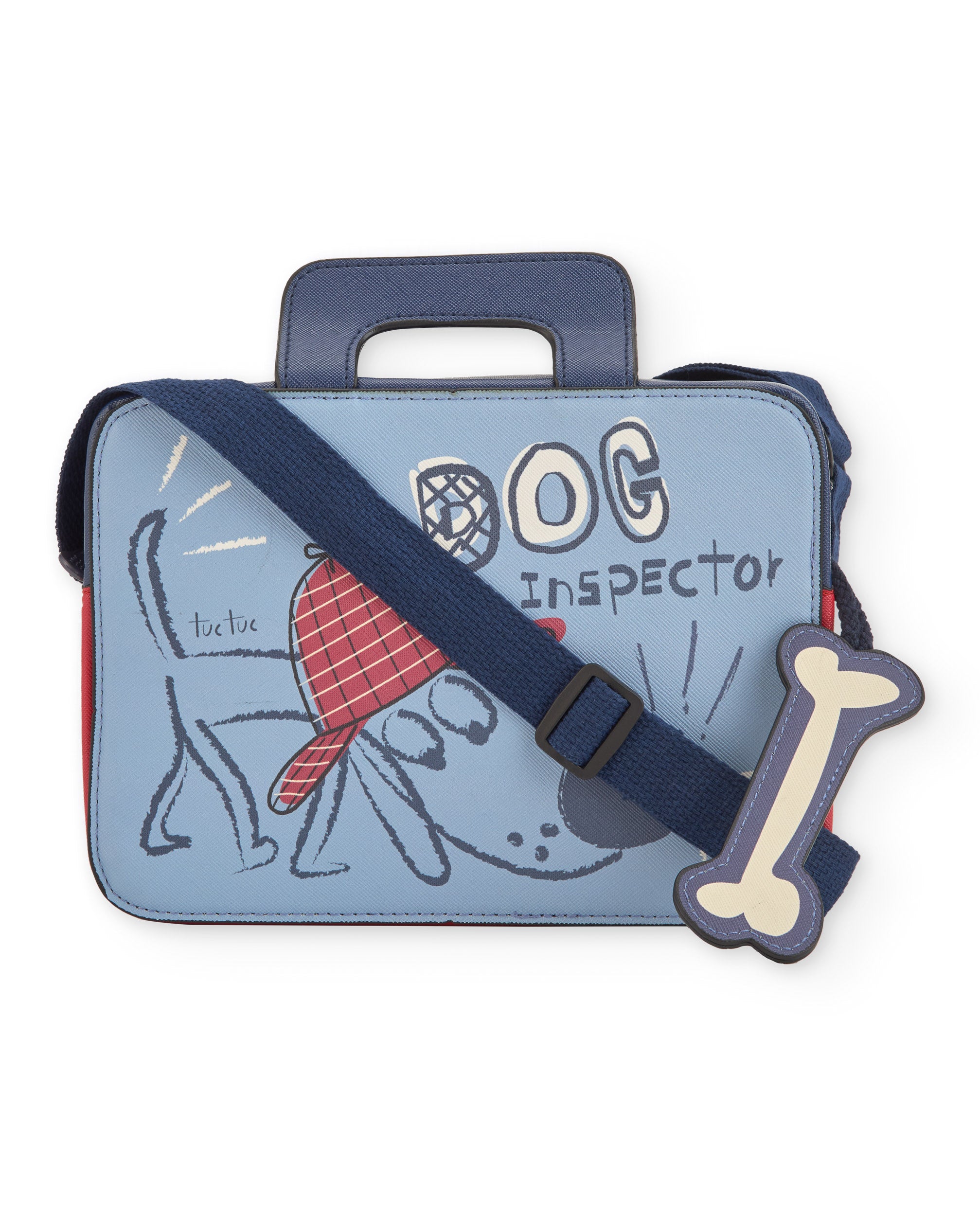Maletín bandolera para niño con estampado de perro detective