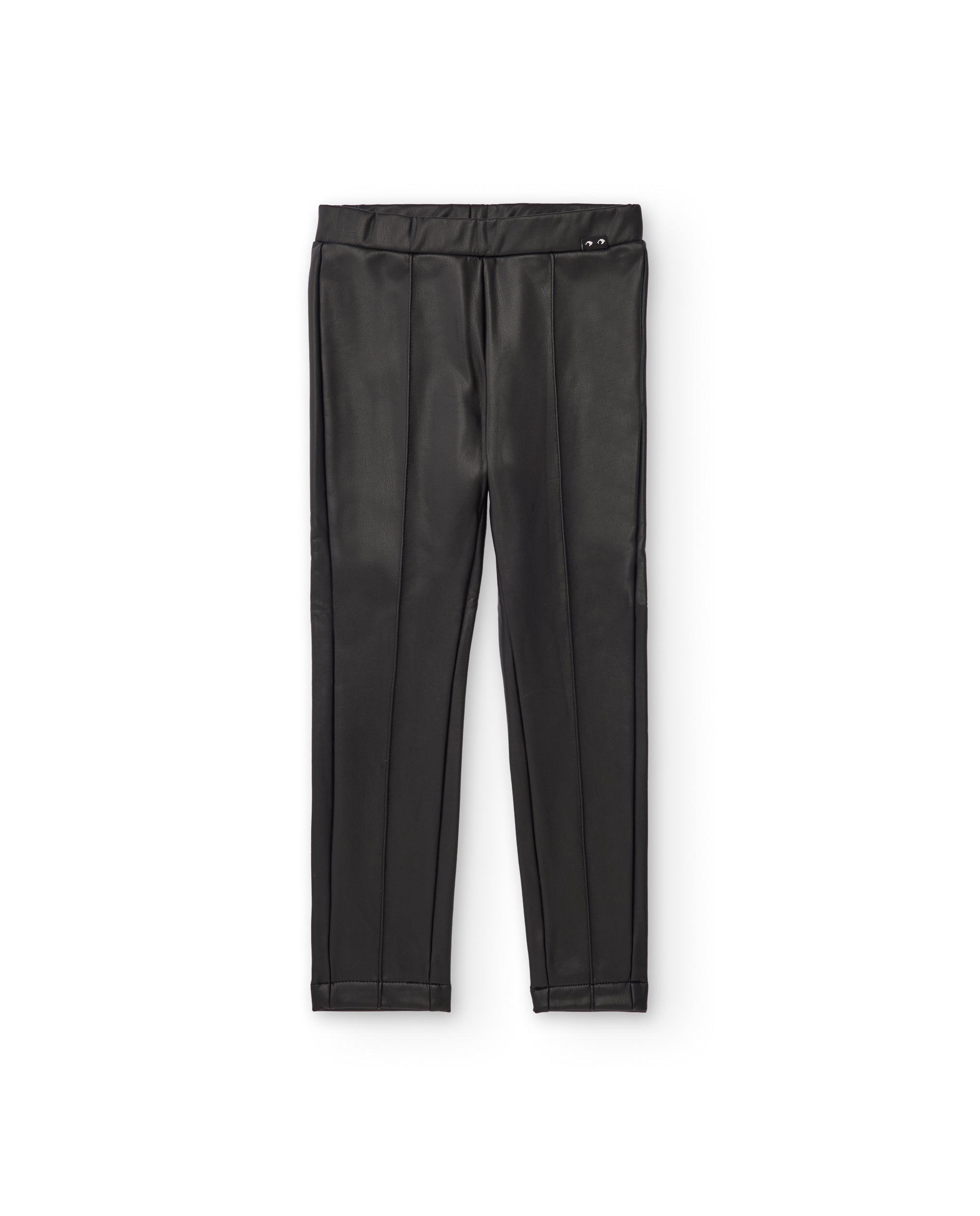 Leggings de niña en polipiel negro con cintura elástica