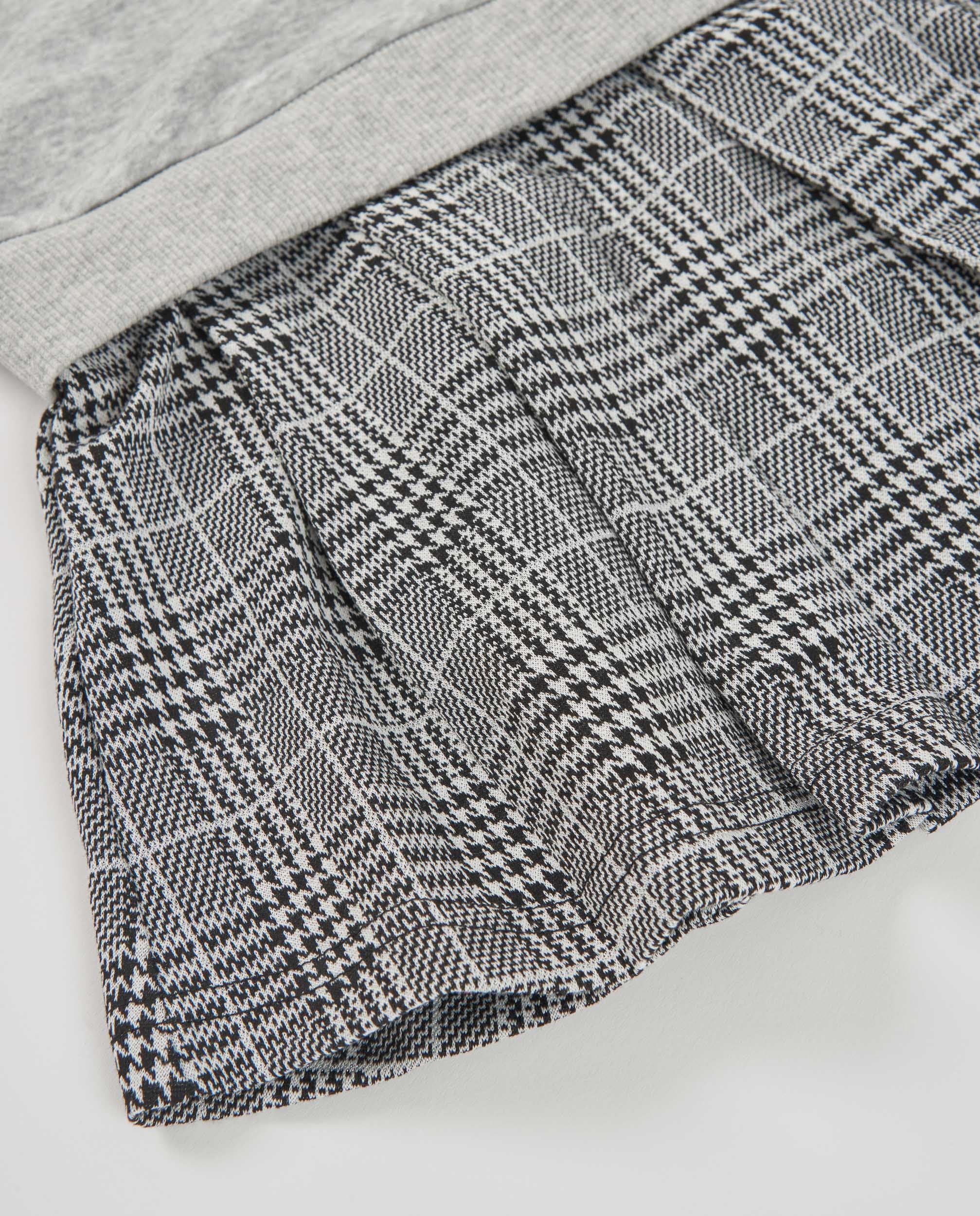 Vestido sudadera para niña color gris con cuello camisero y