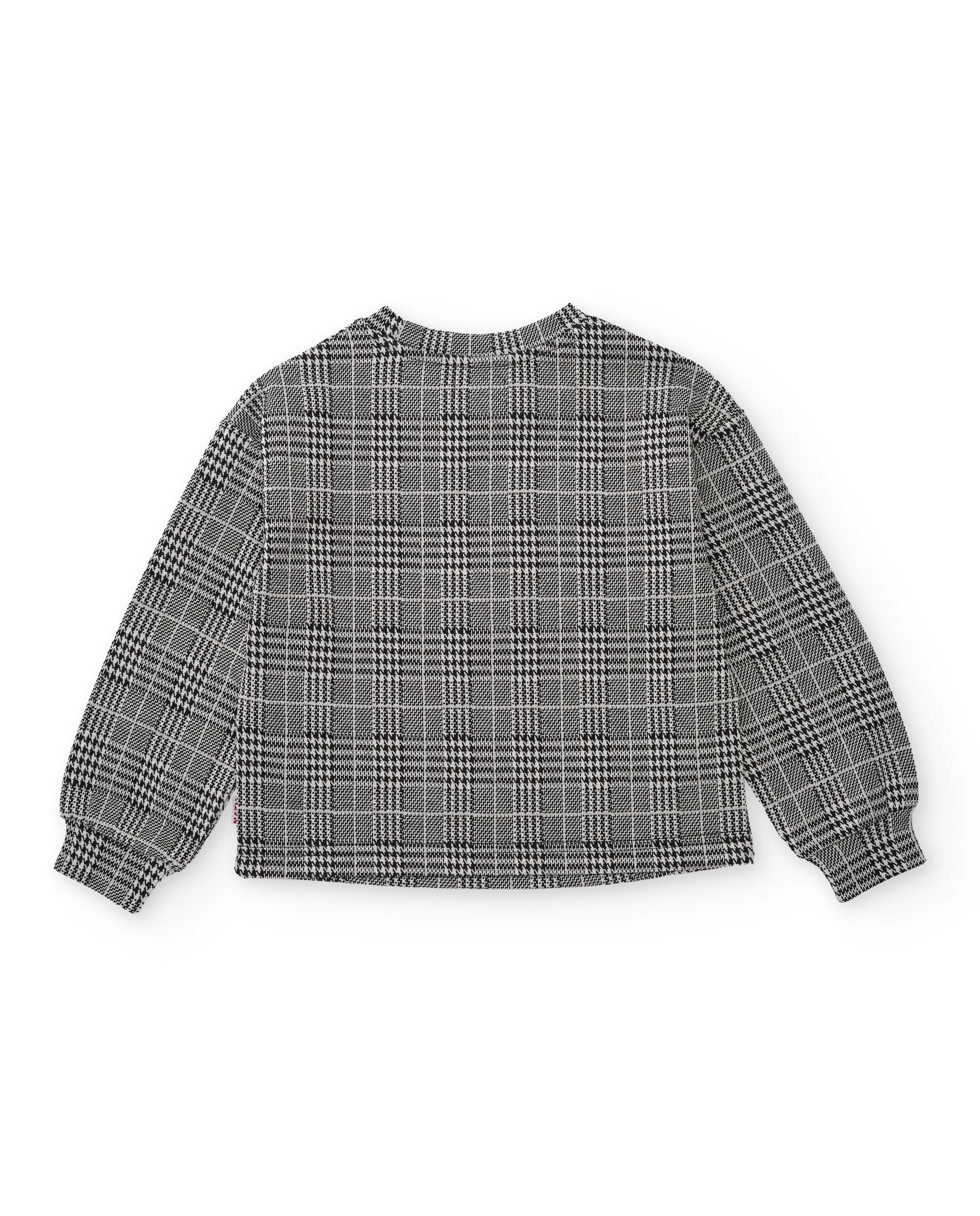 Sudadera de niña de manga larga con estampado de cuadros