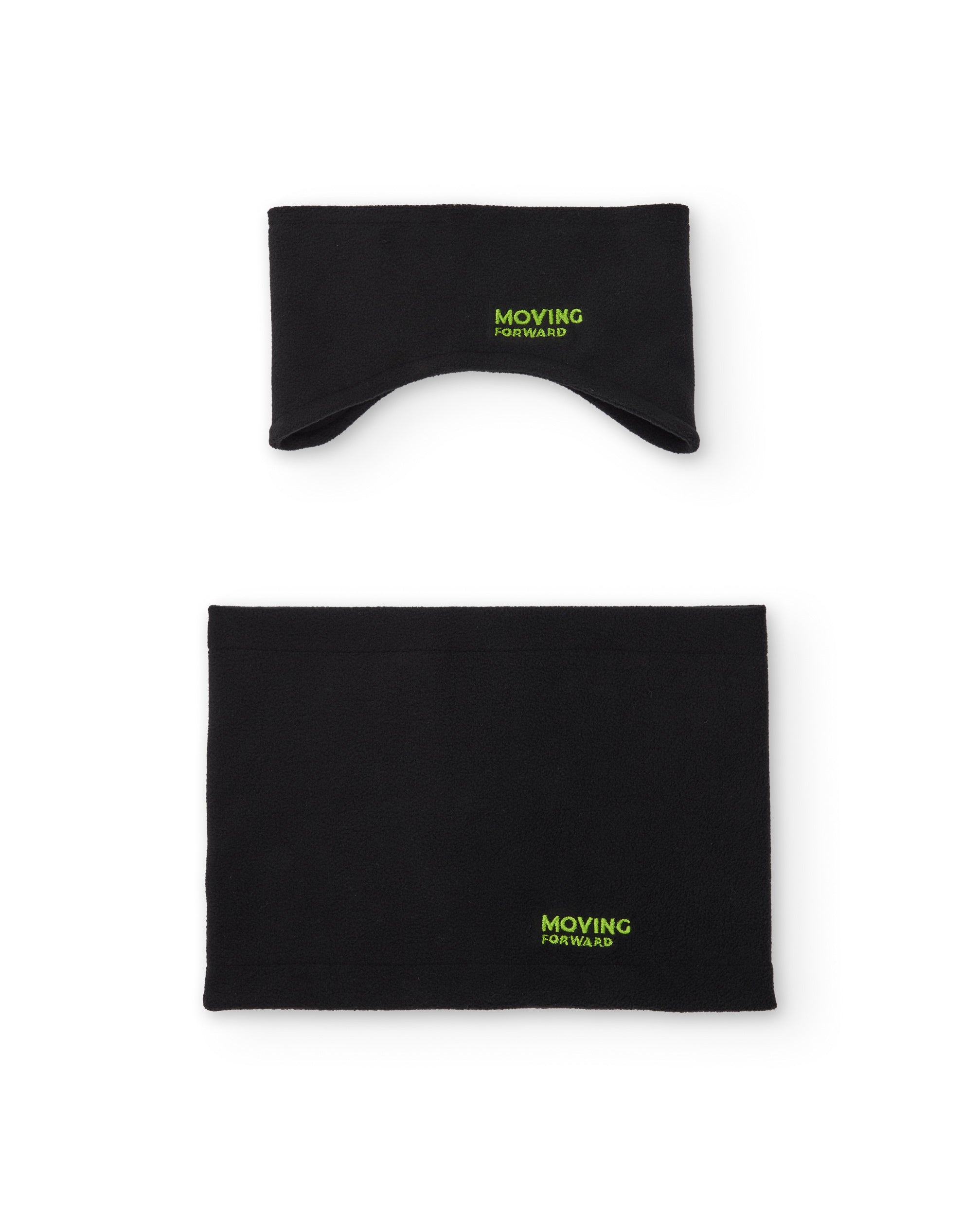 Set de cinta polar y braga negra con mensaje fluorescente