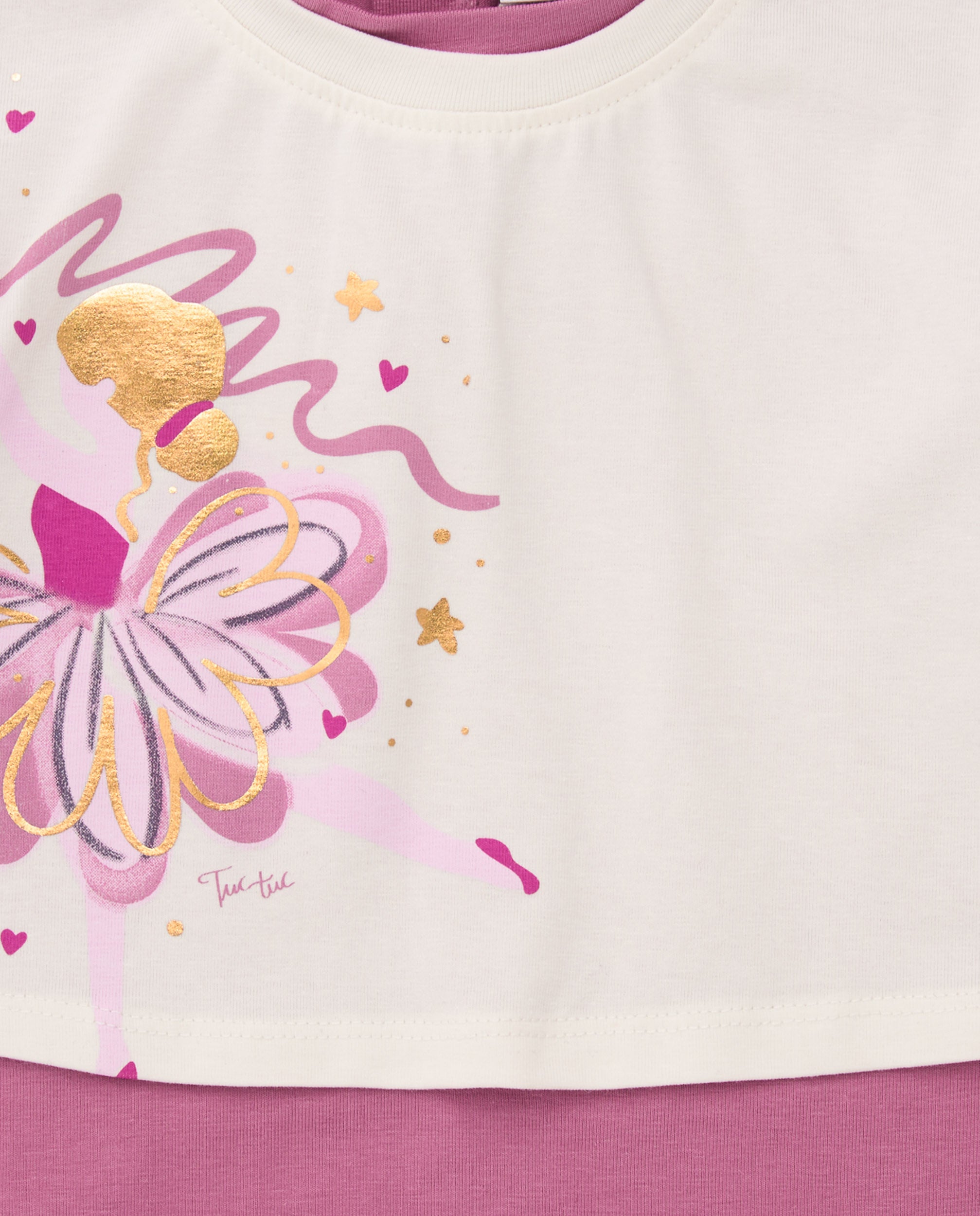 Camiseta de manga larga de niña con estampado de bailarina