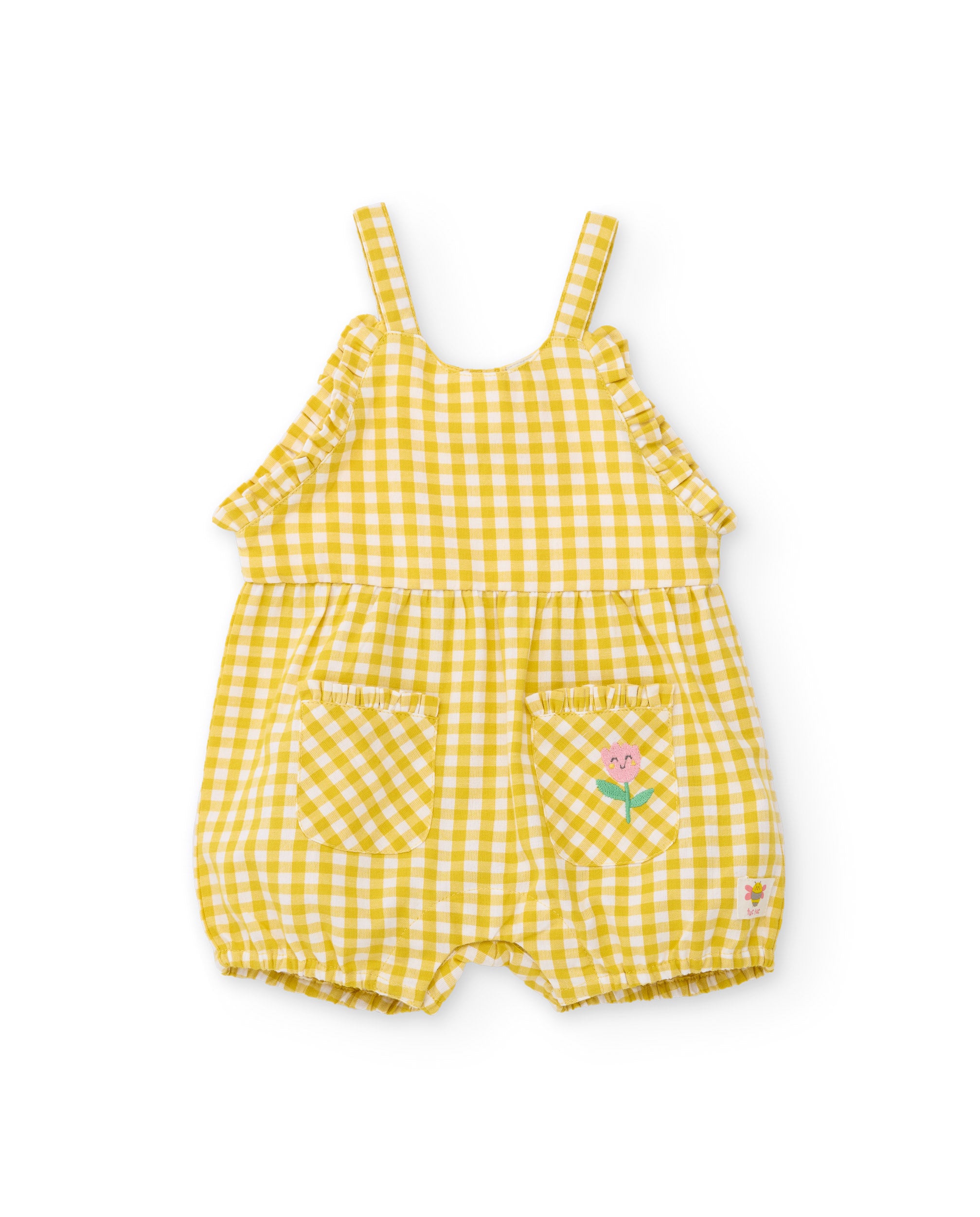 Conjunto de recién nacido de punto y estampado vichy