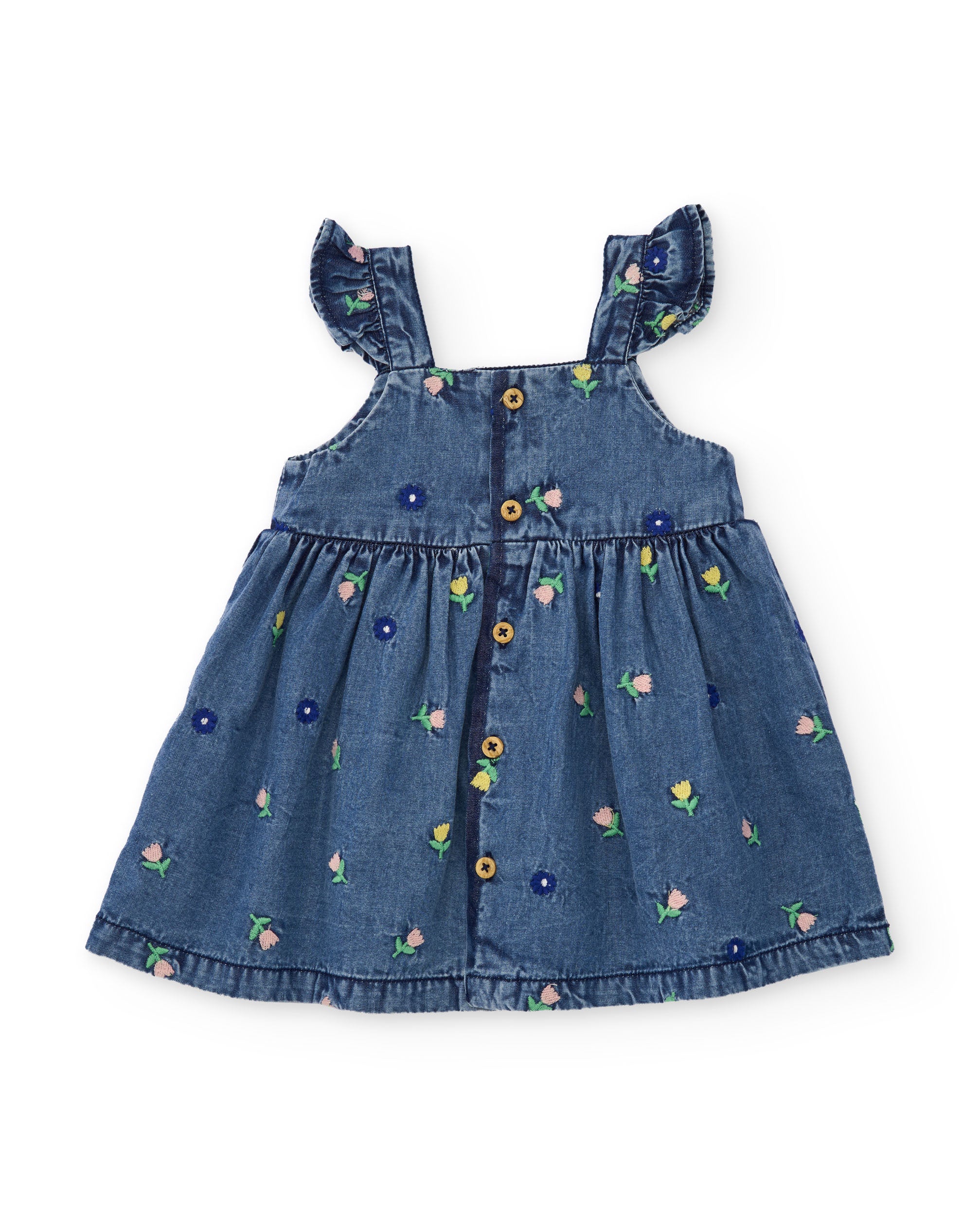 Vestido de recién nacido de plana en denim