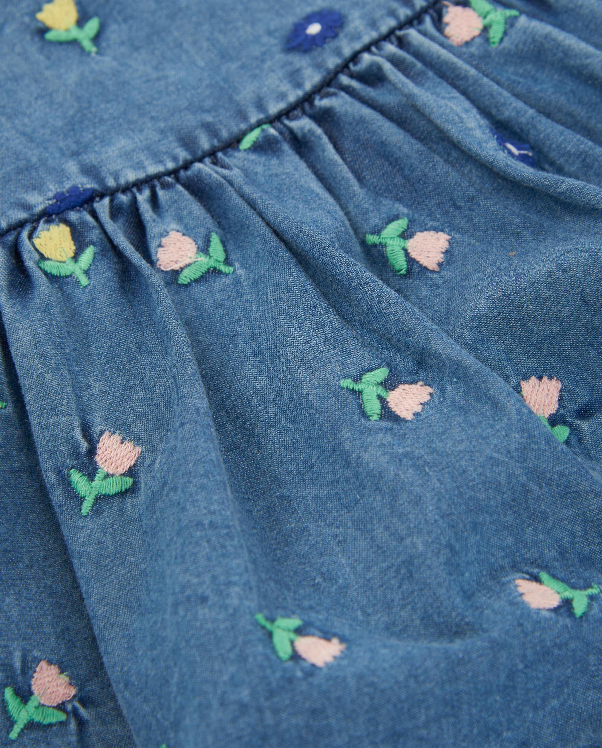 Vestido de recién nacido de plana en denim