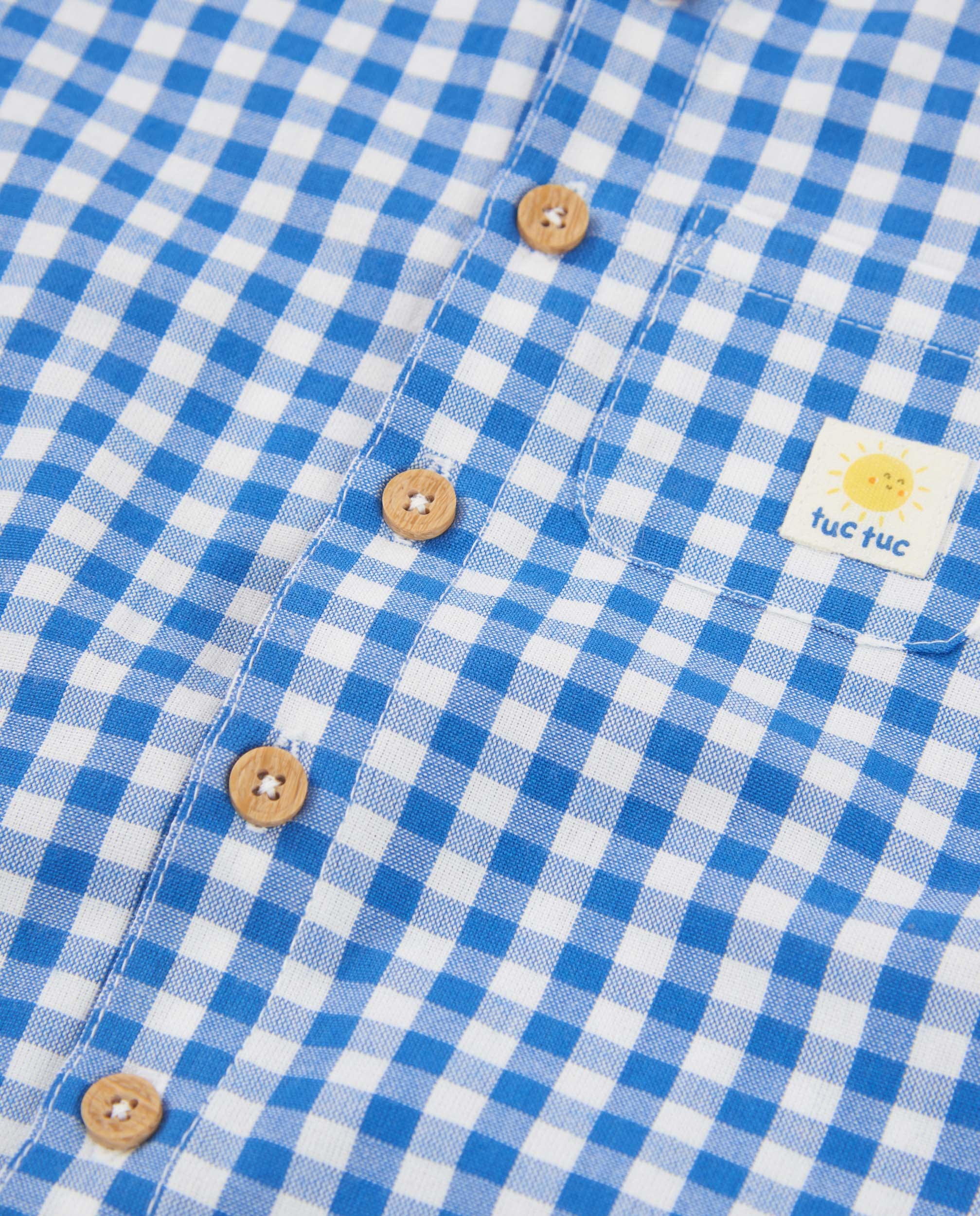 Conjunto de recién nacido de plana y estampado vichy