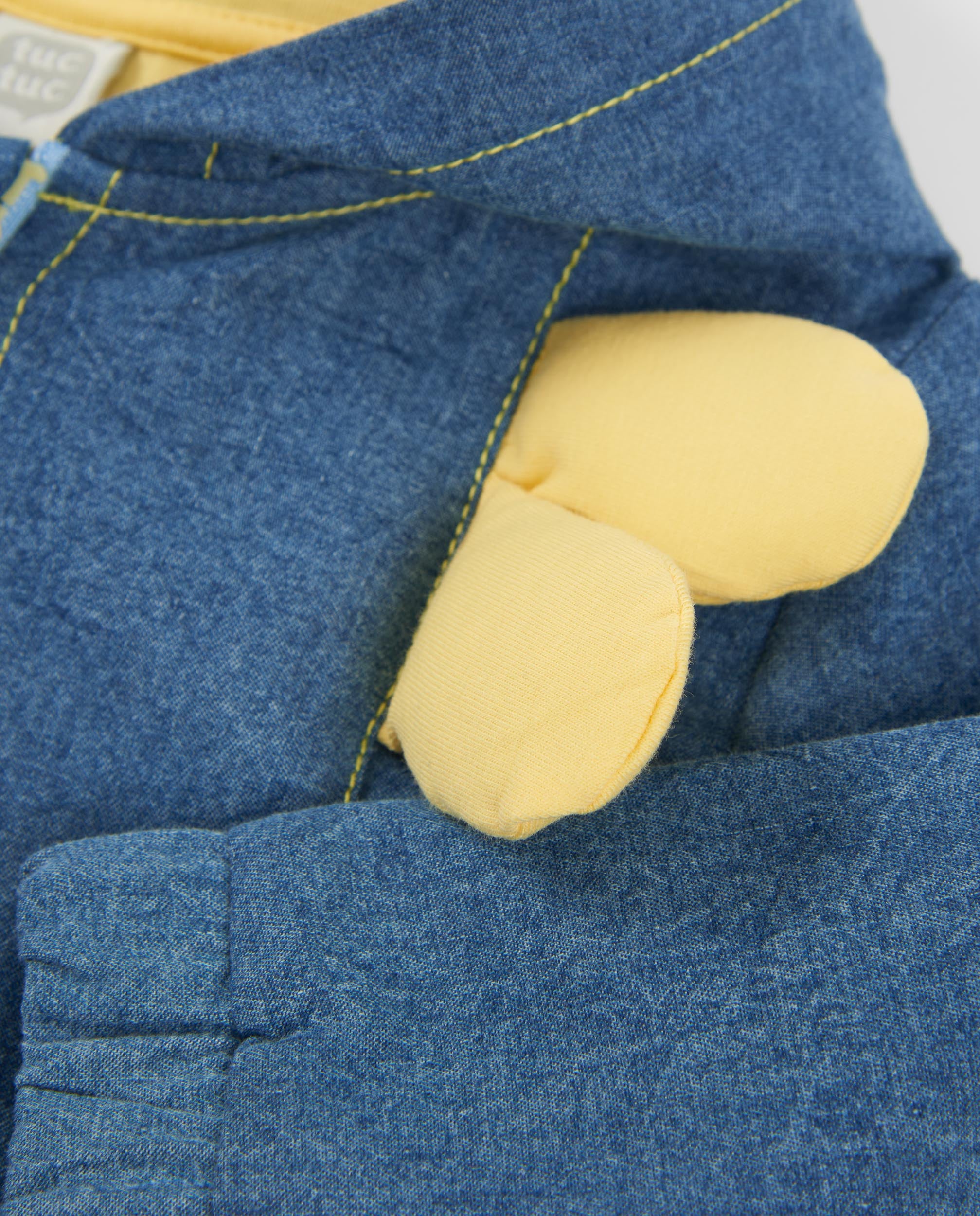 Chaqueta de recién nacido de plana en denim
