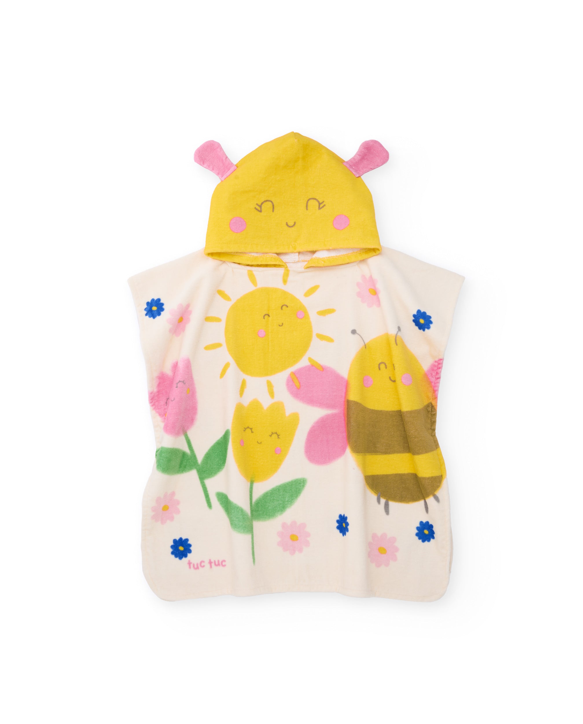 Toalla poncho de recién nacido de punto con capucha