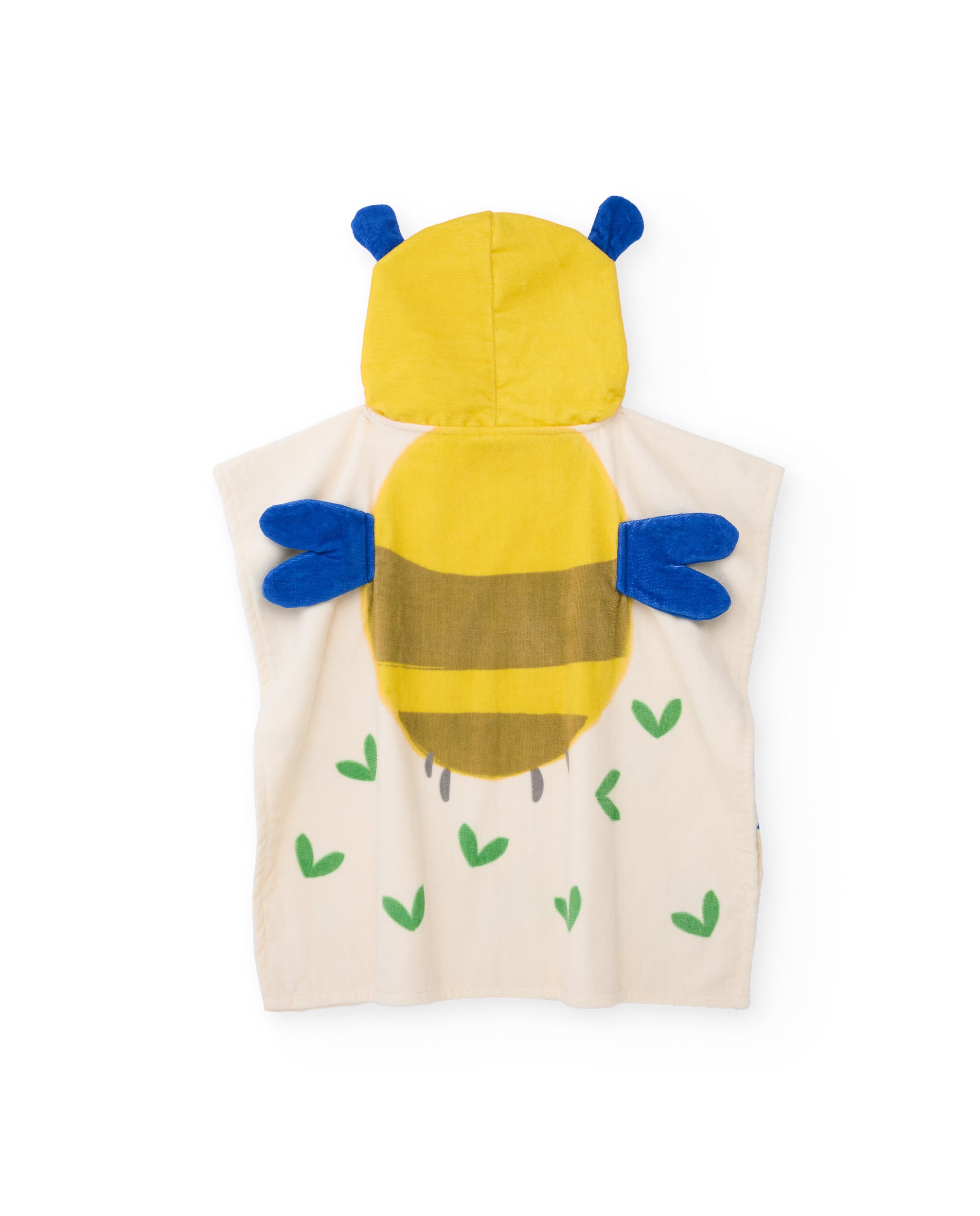 Toalla poncho de recién nacido de punto y detalles en relieve