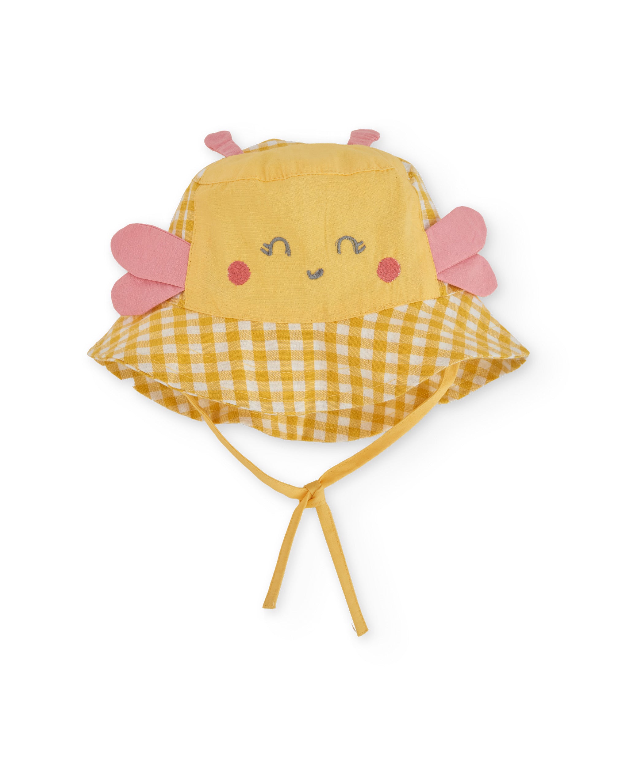 Gorro de recién nacido de plana y estampado vichy