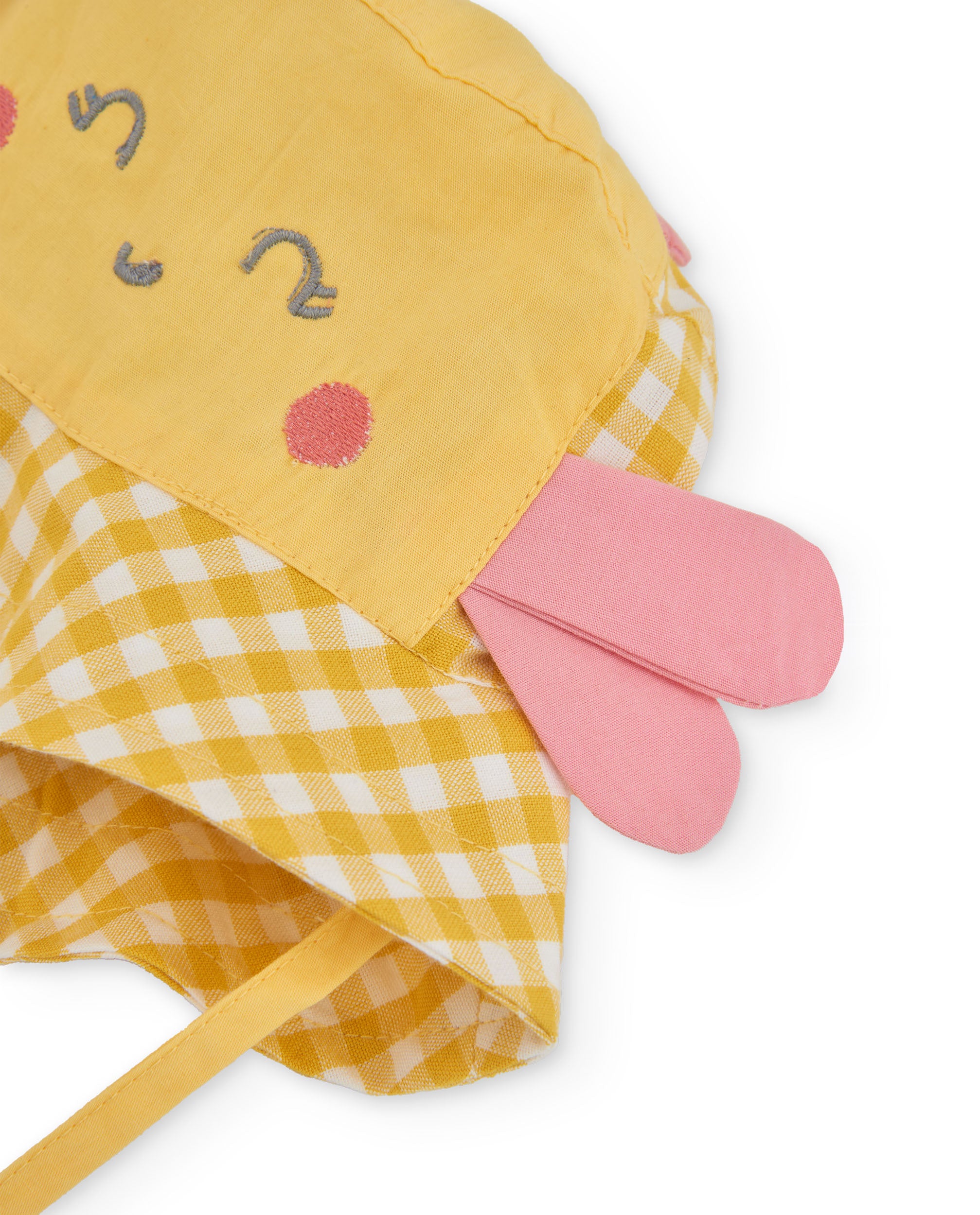 Gorro de recién nacido de plana y estampado vichy