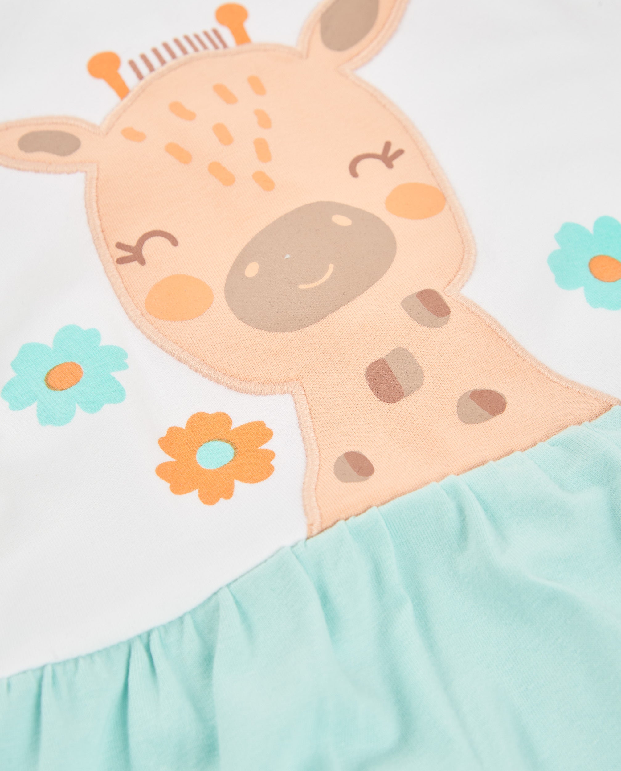 Vestido de recién nacido de punto y diseño jirafas
