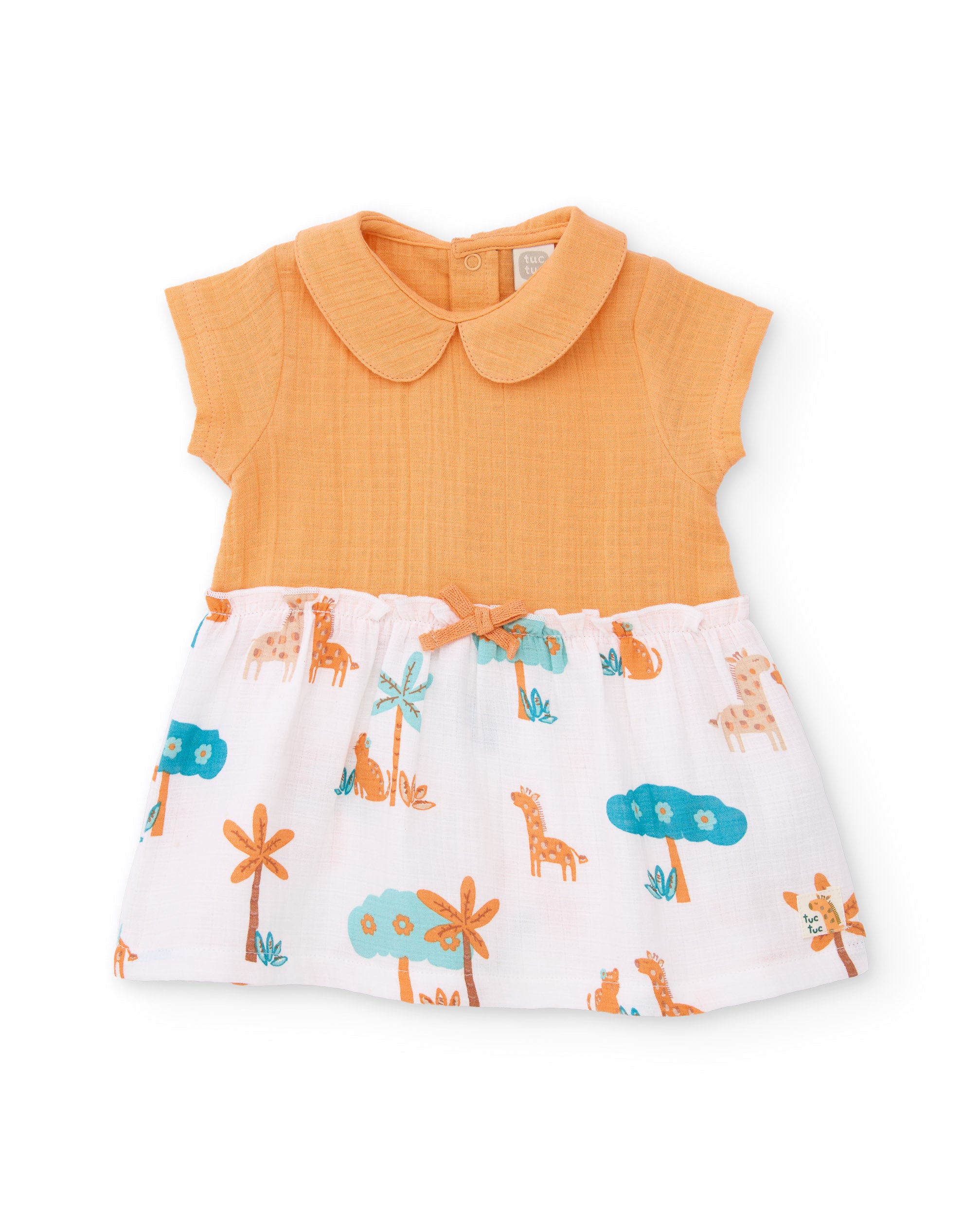 Vestido de recién nacido de plana con botones a presión