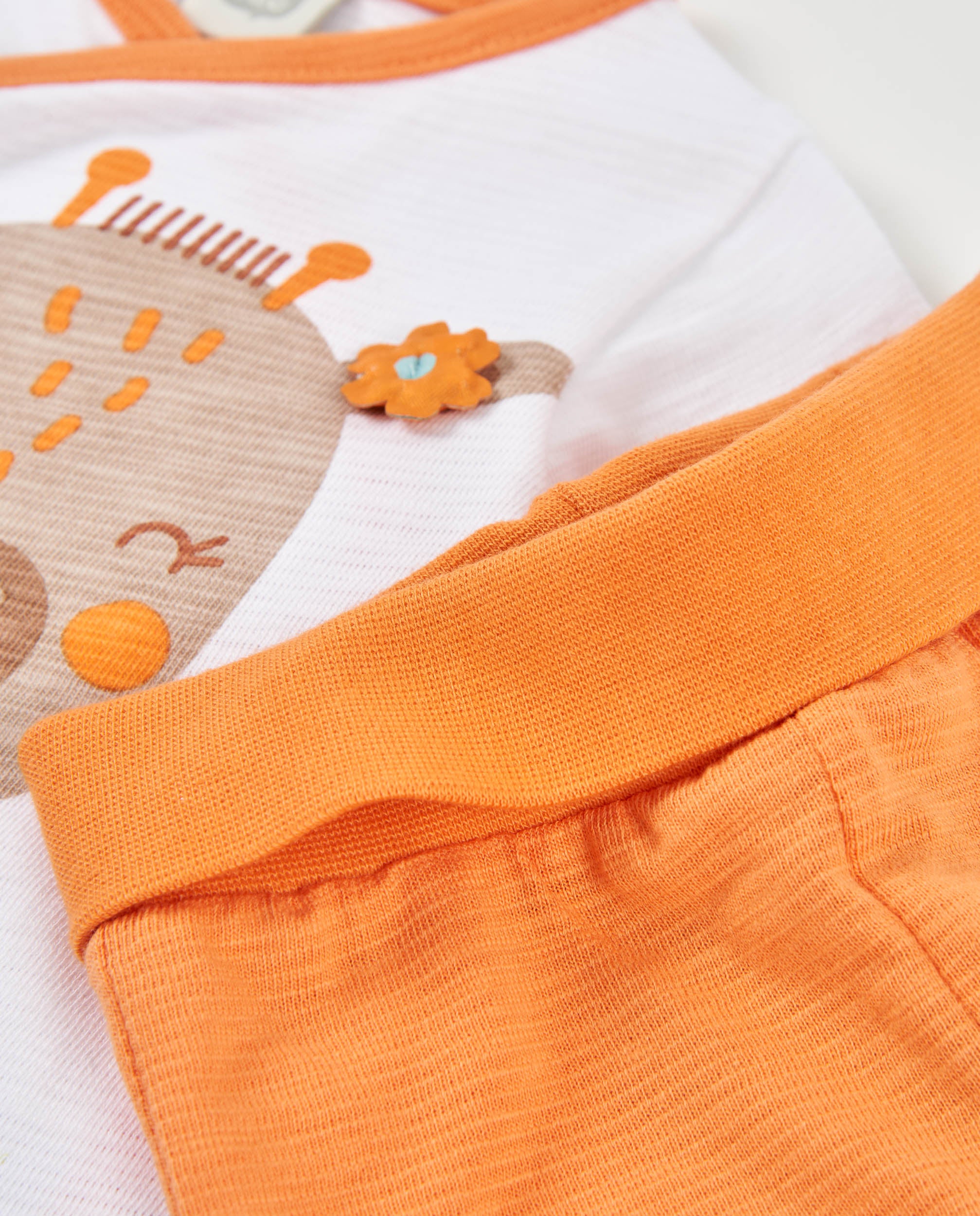 Conjunto de recién nacido de punto y estampado jirafa