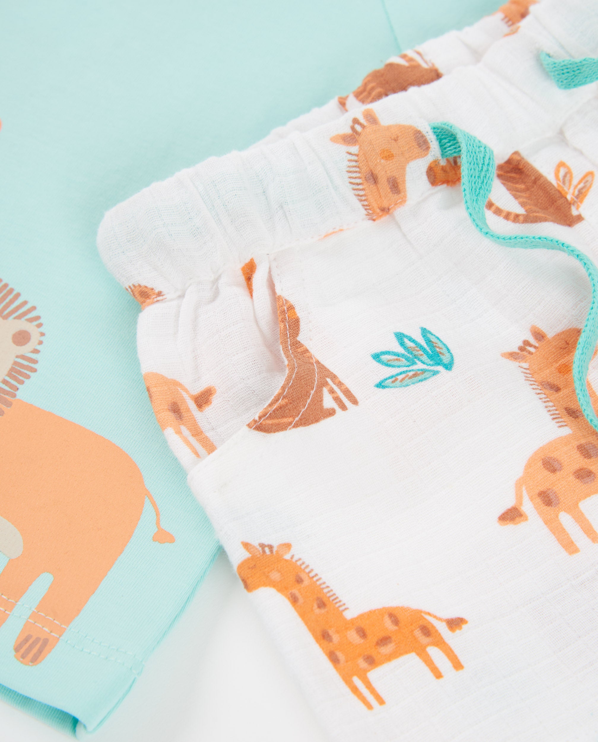 Conjunto de recién nacido de punto y estampado león
