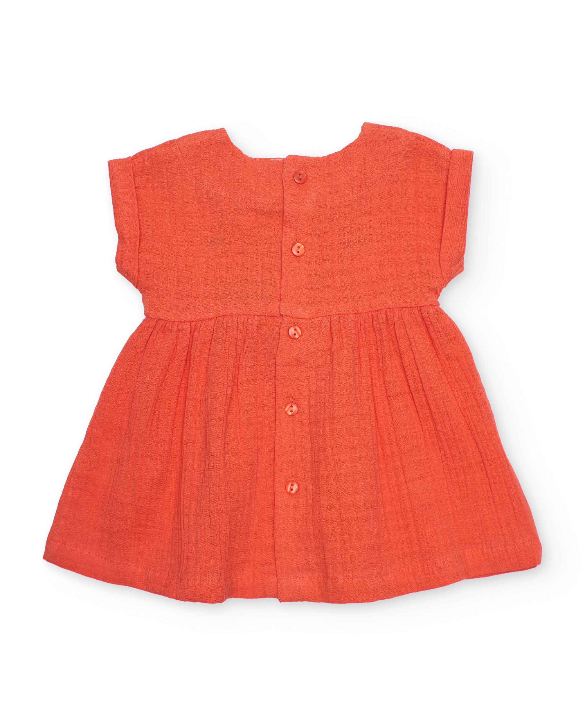 Vestido de recién nacido de plana y diseño fresita