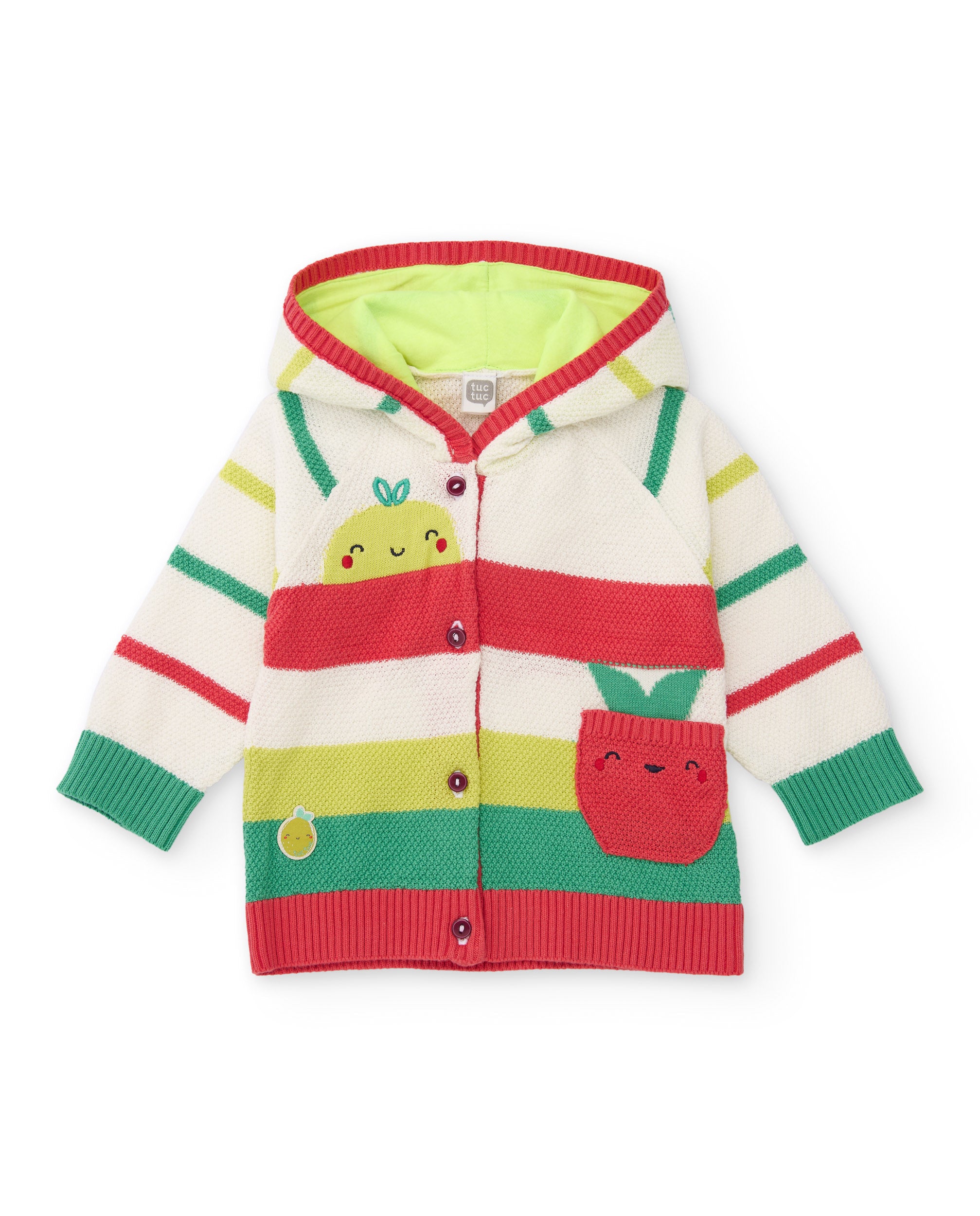 Chaqueta de recién nacido de tricot y apliques en relieve