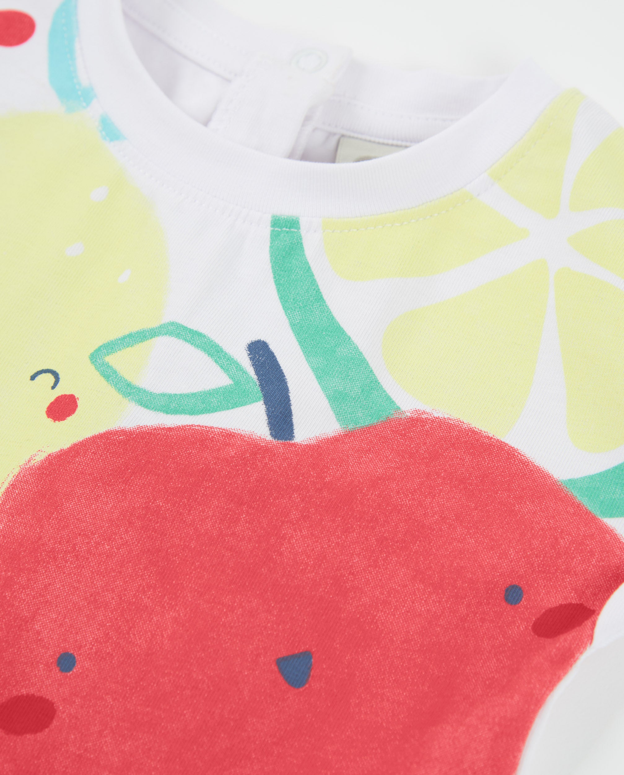 Pelele de recién nacido de punto y estampado grande de frutas