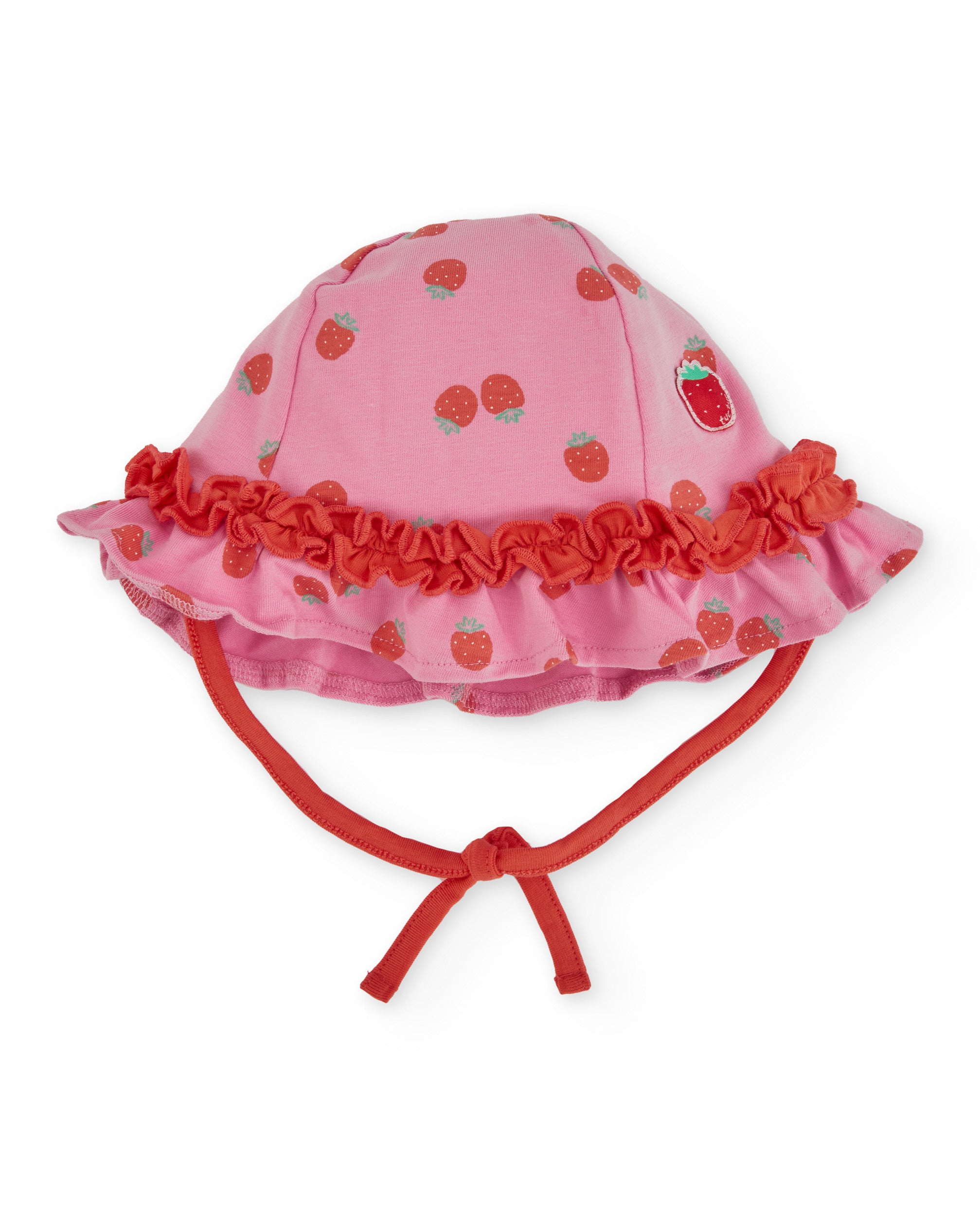 Gorro de recién nacido de punto y volante fruncido