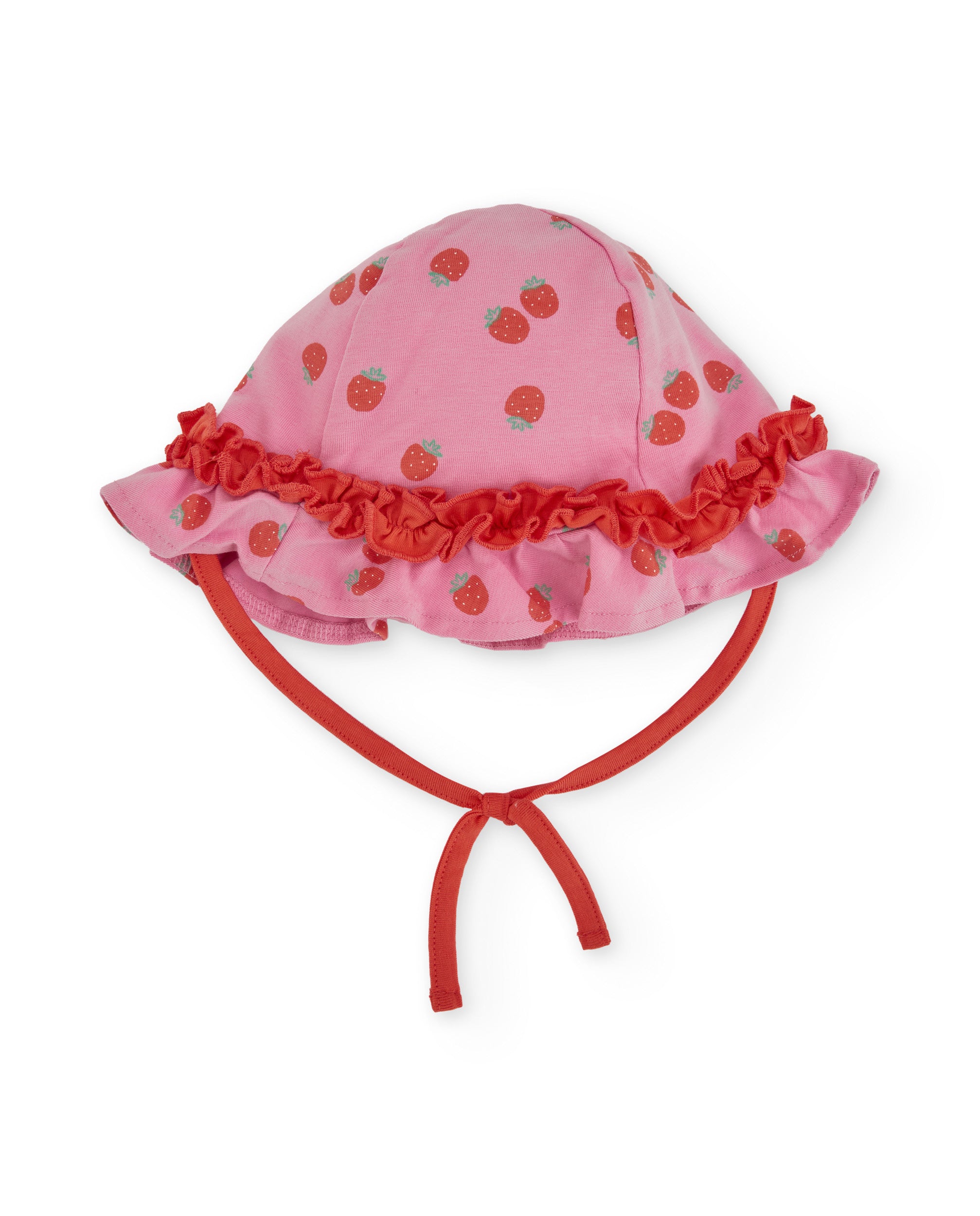 Gorro de recién nacido de punto y volante fruncido