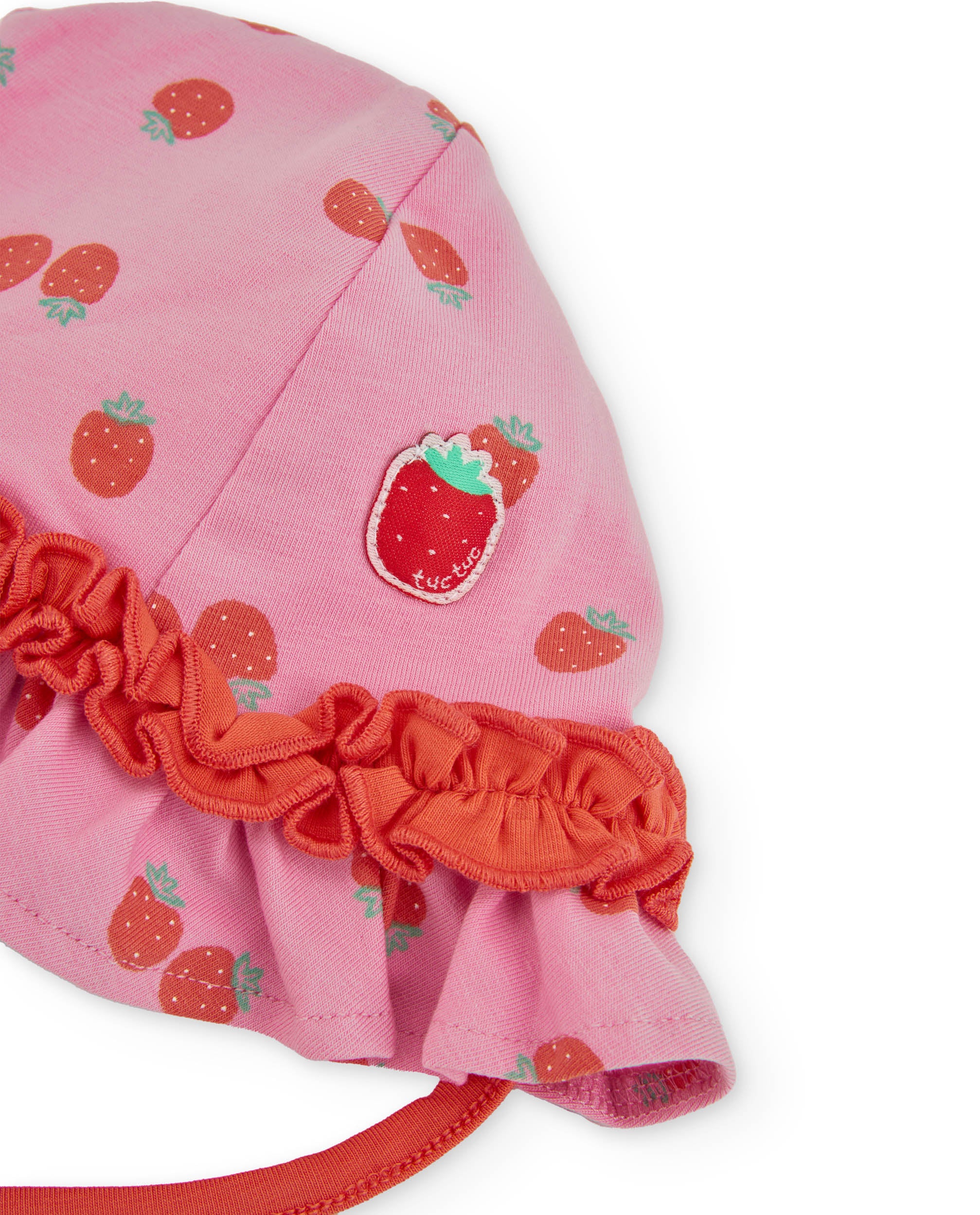 Gorro de recién nacido de punto y volante fruncido