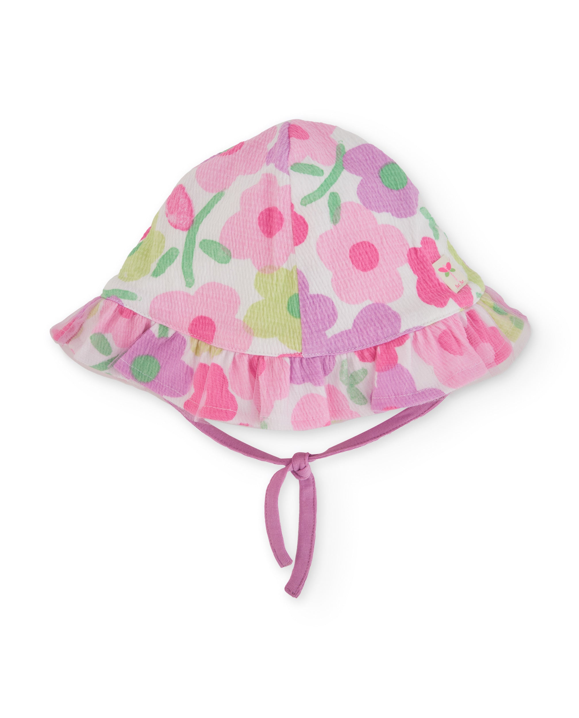 Gorro de recién nacido de punto y estampado floral