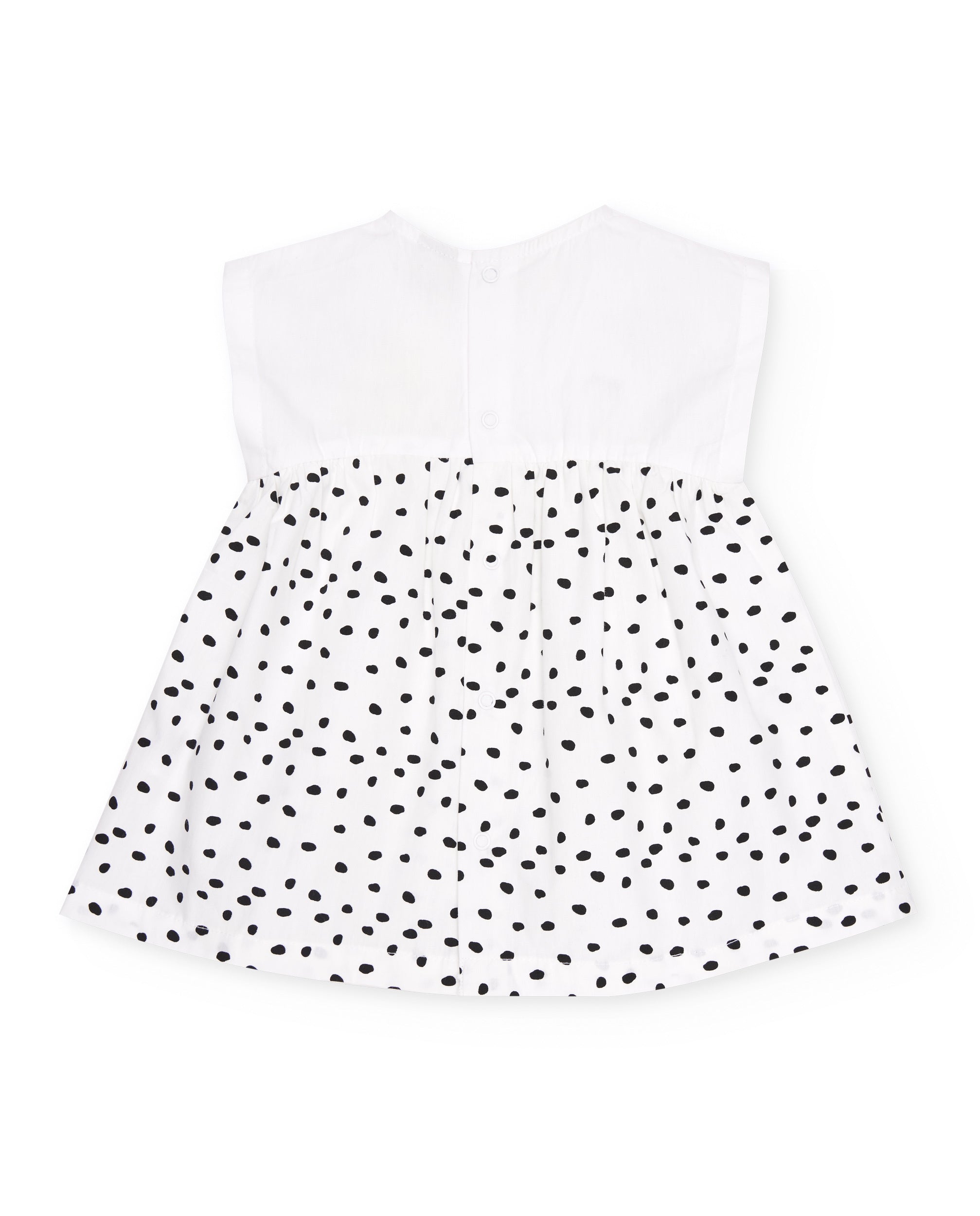Vestido de recién nacido de plana y diseño de manchitas