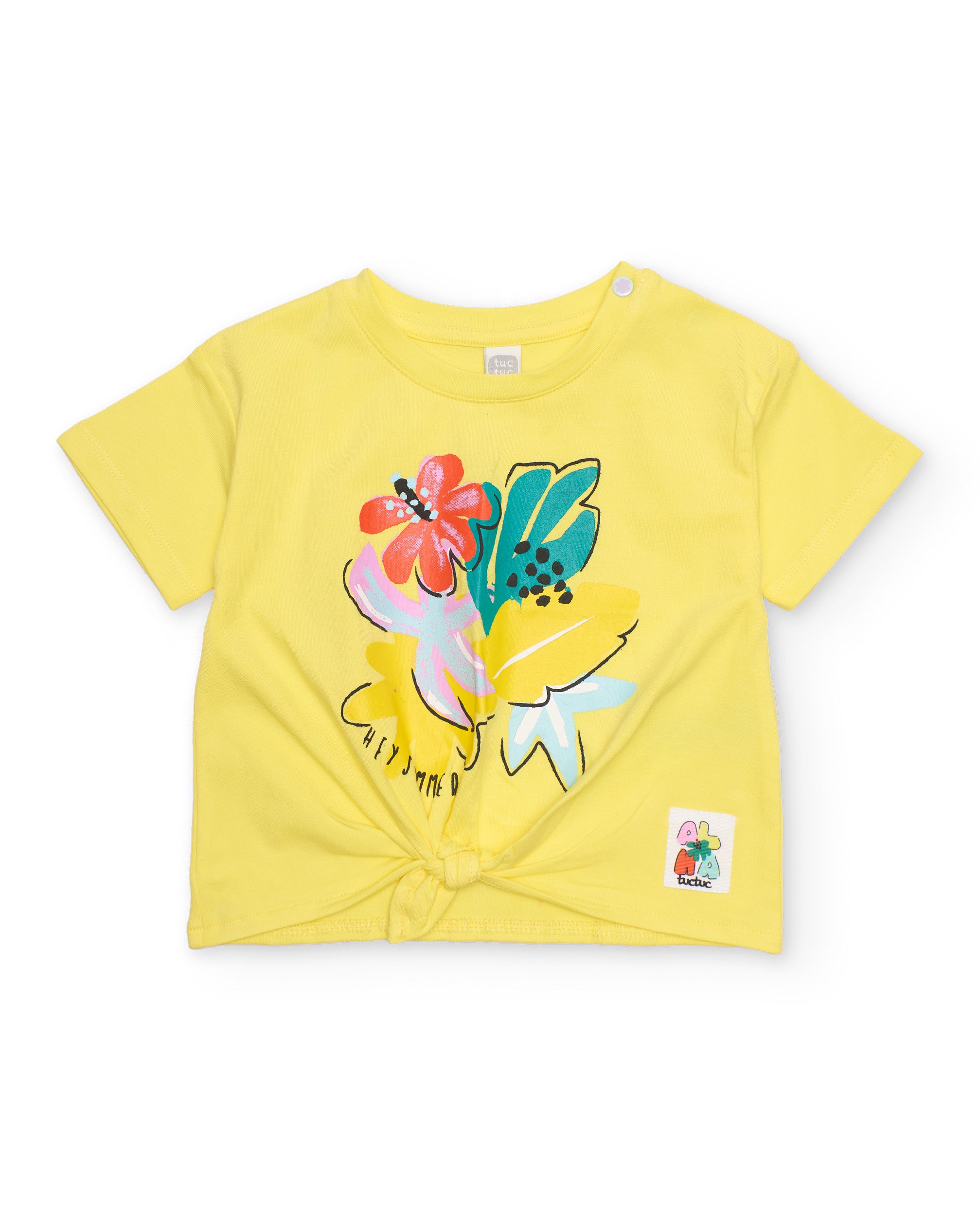 Camiseta de niña de punto y nudo decorativo