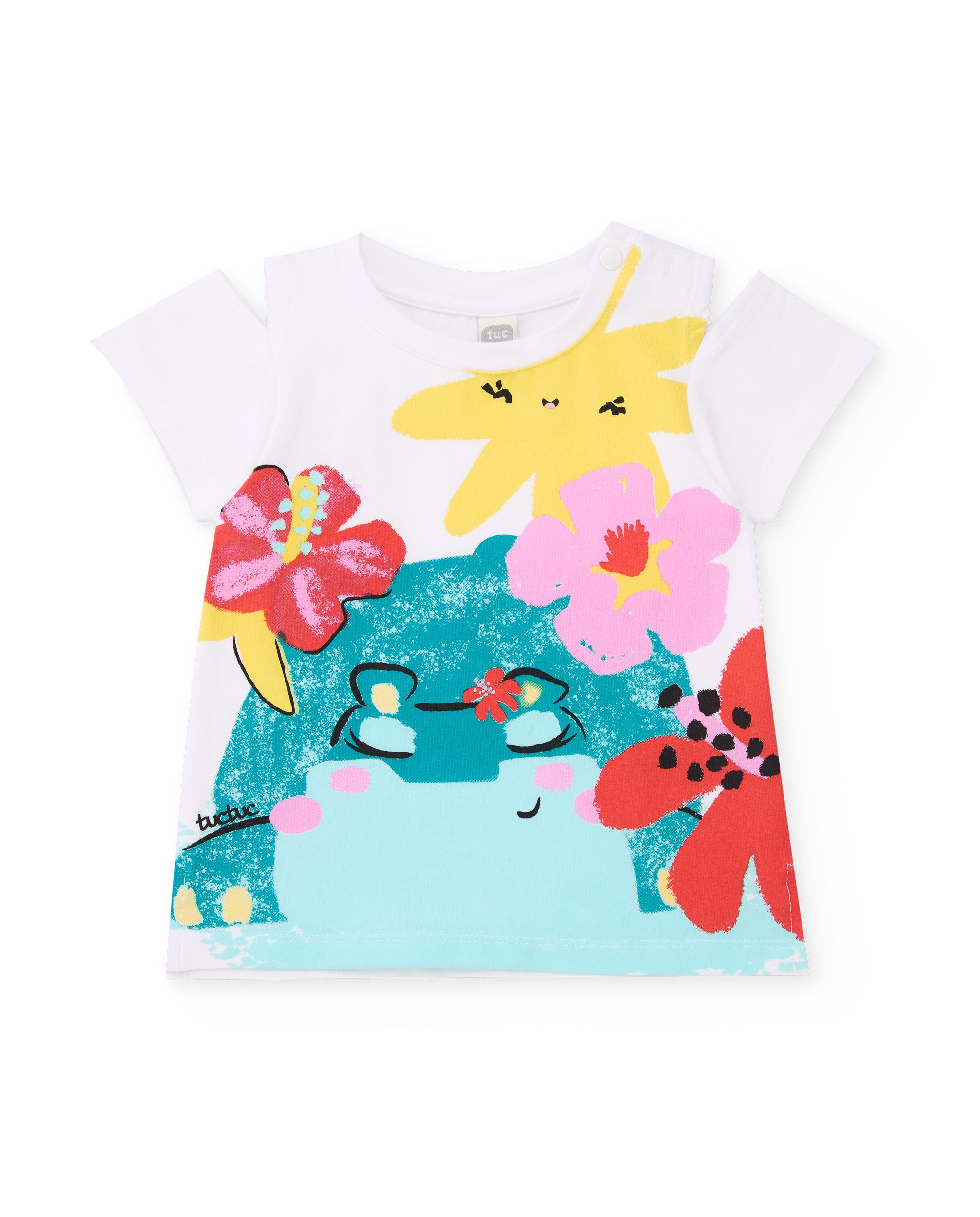 Camiseta de niña de punto con estampado frontal