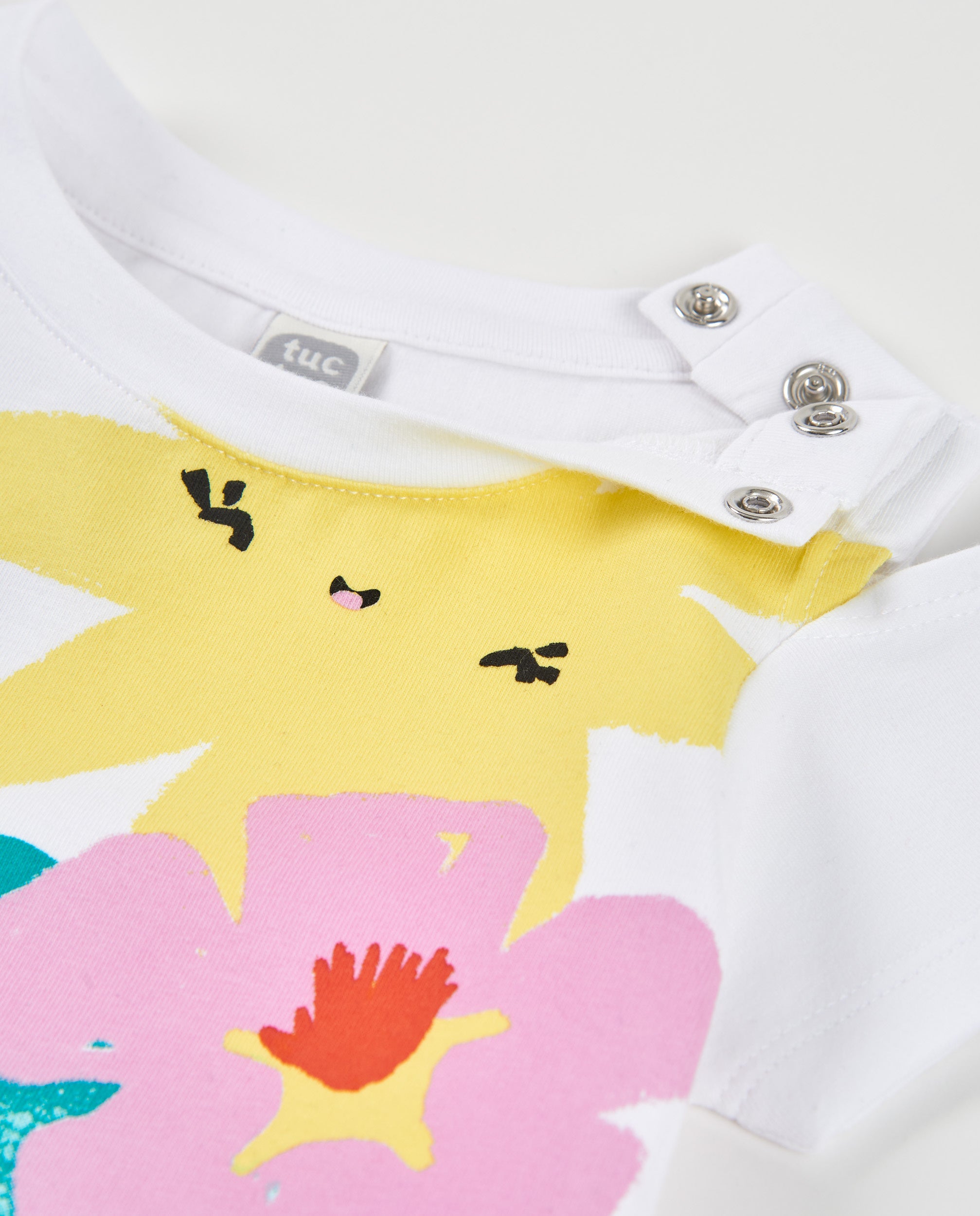 Camiseta de niña de punto con estampado frontal