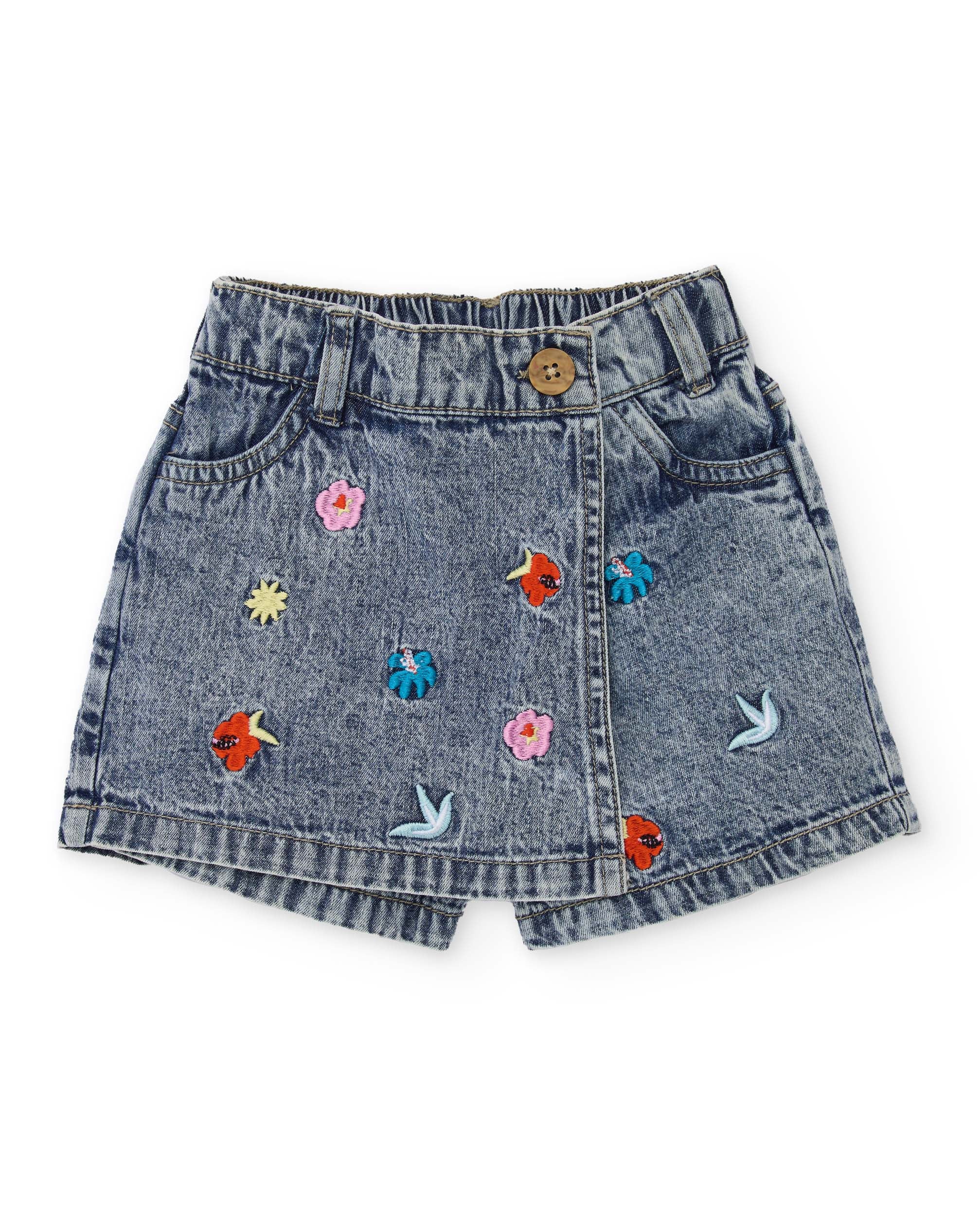 Short de niña de plana y denim