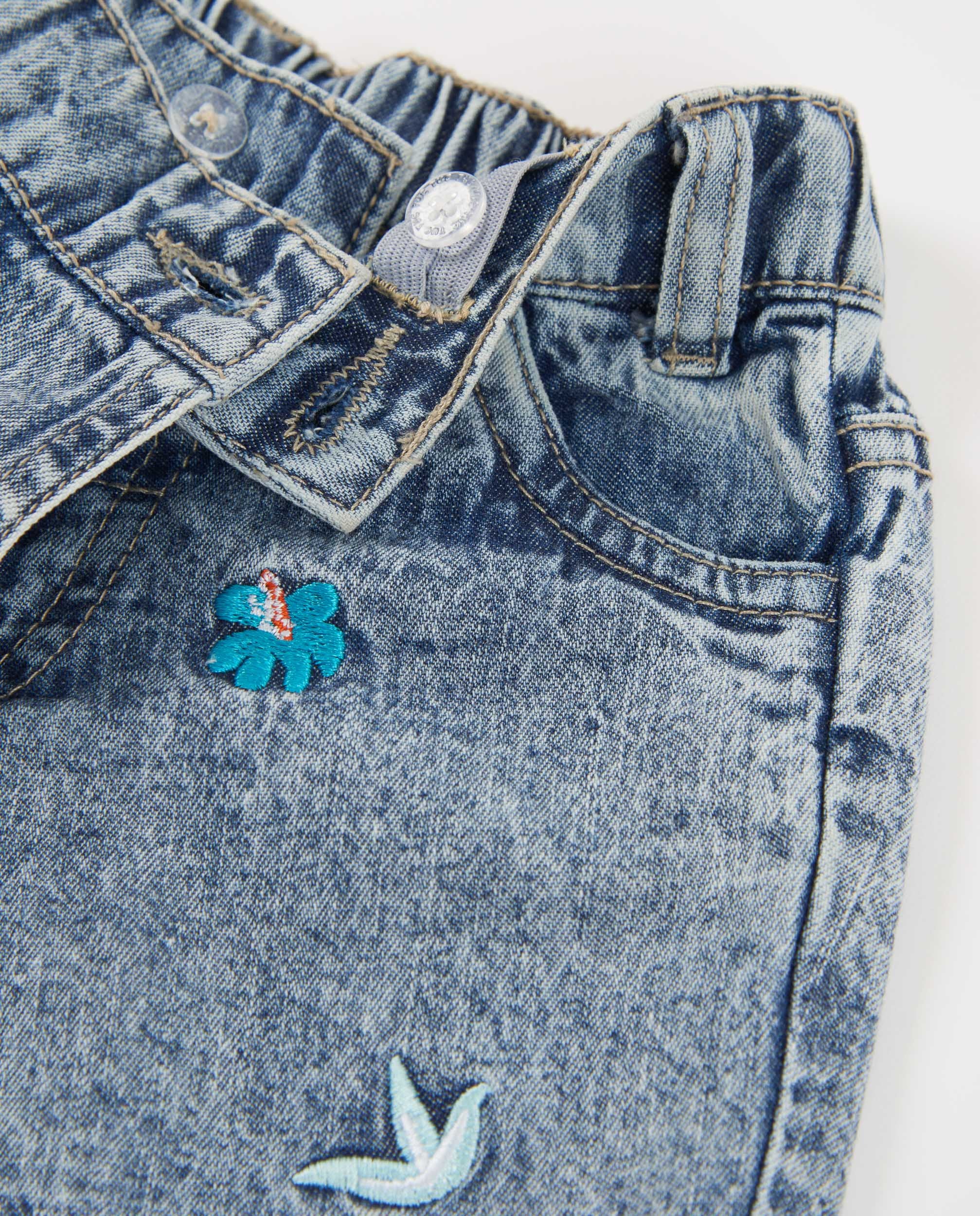 Short de niña de plana y denim