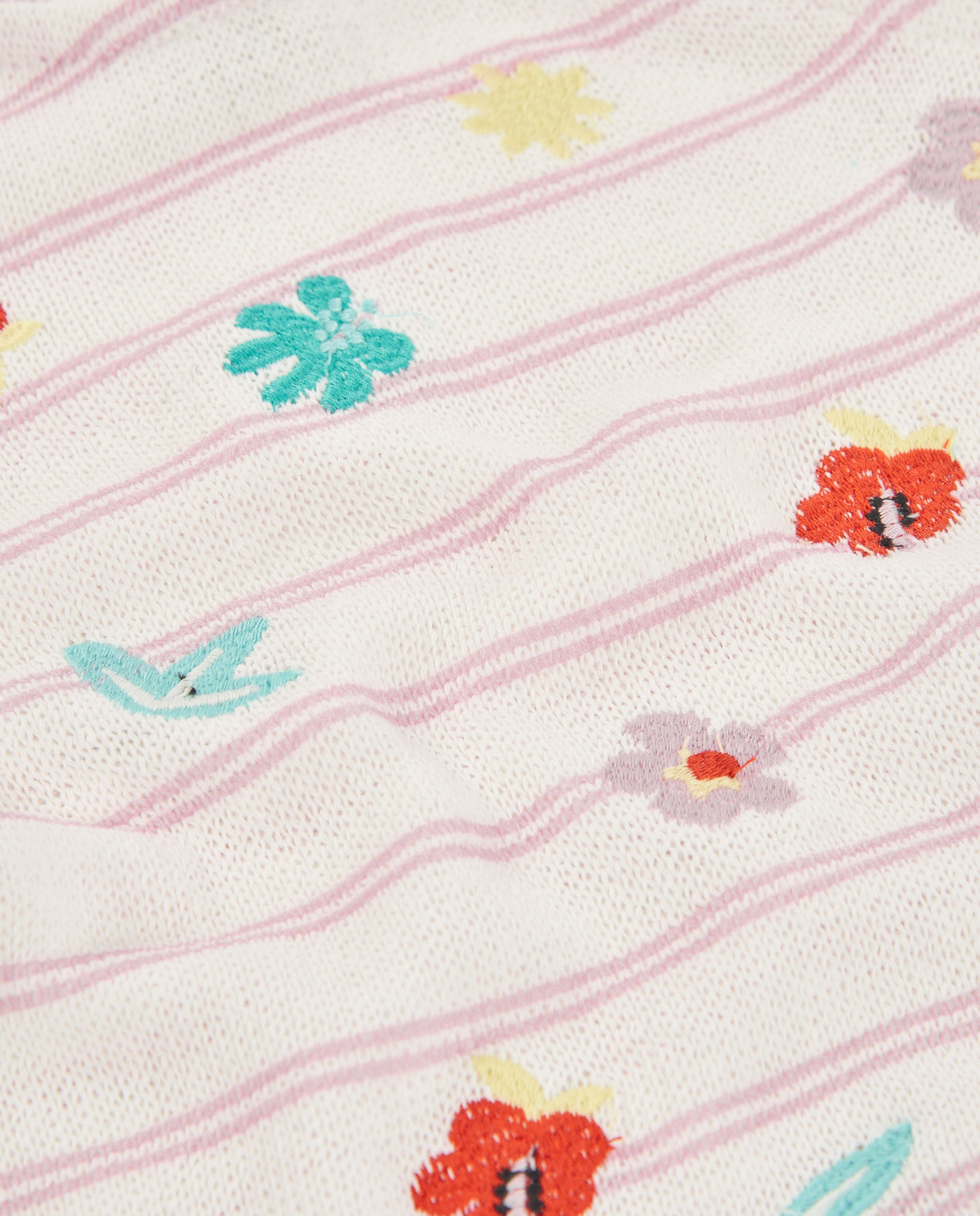 Camiseta de niña de tricot y detalles bordados