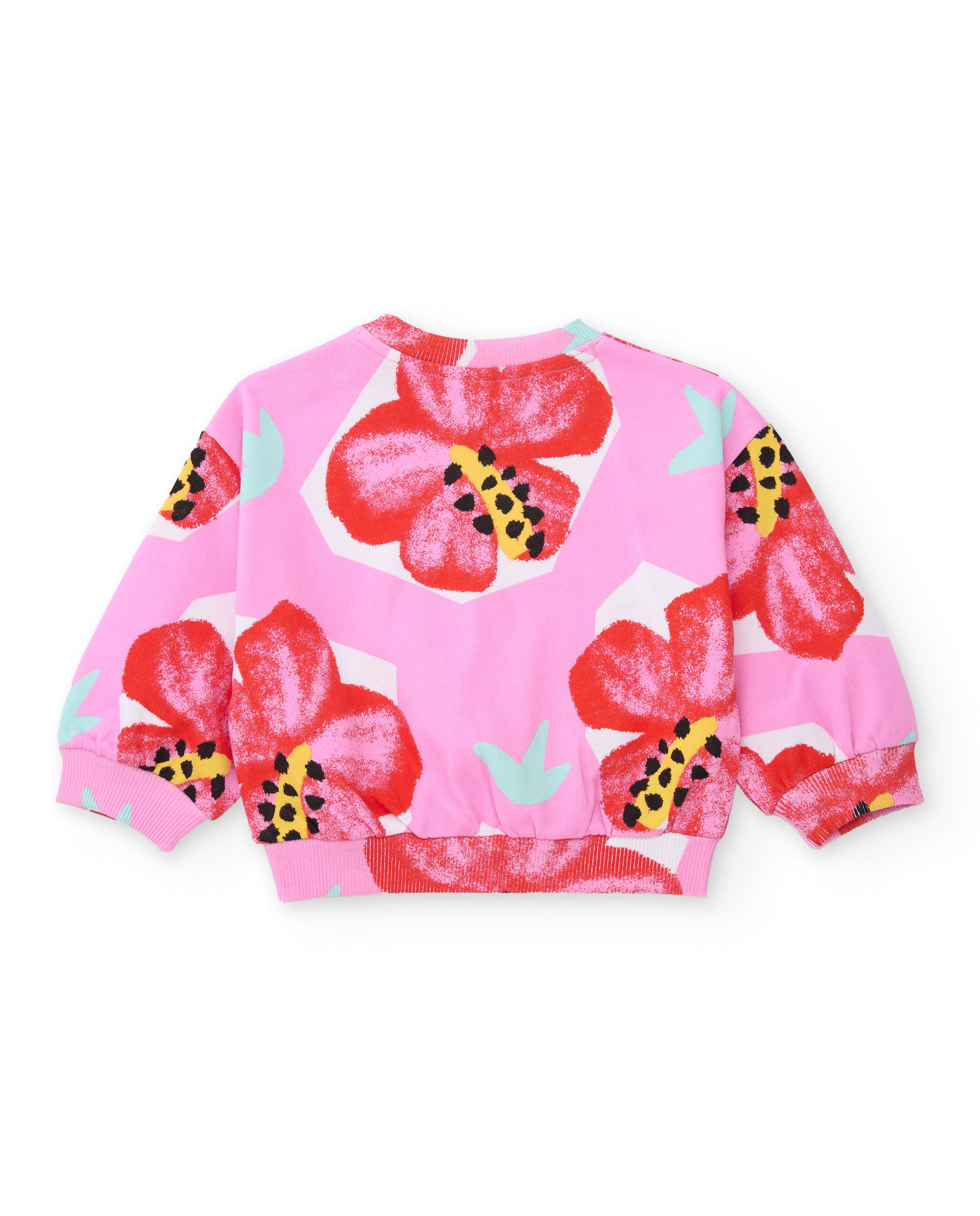 Sudadera de niña de punto y estampado floral