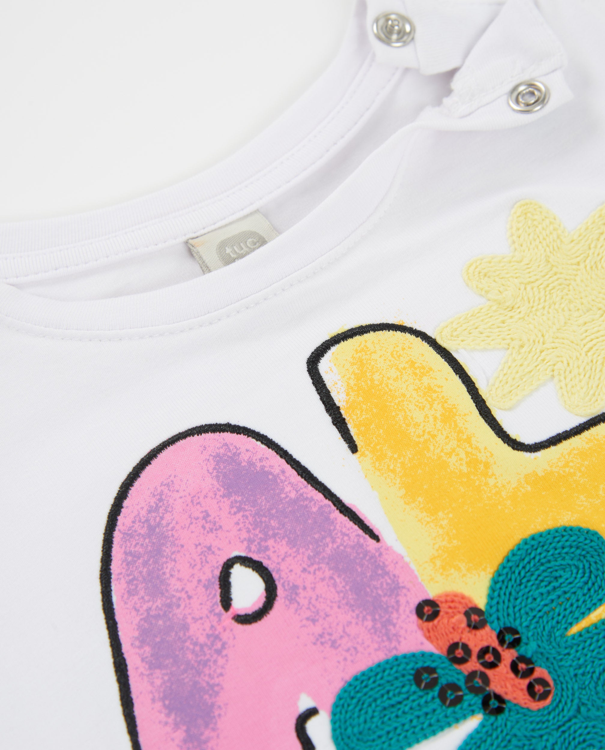 Camiseta de niña de punto y manga con volante