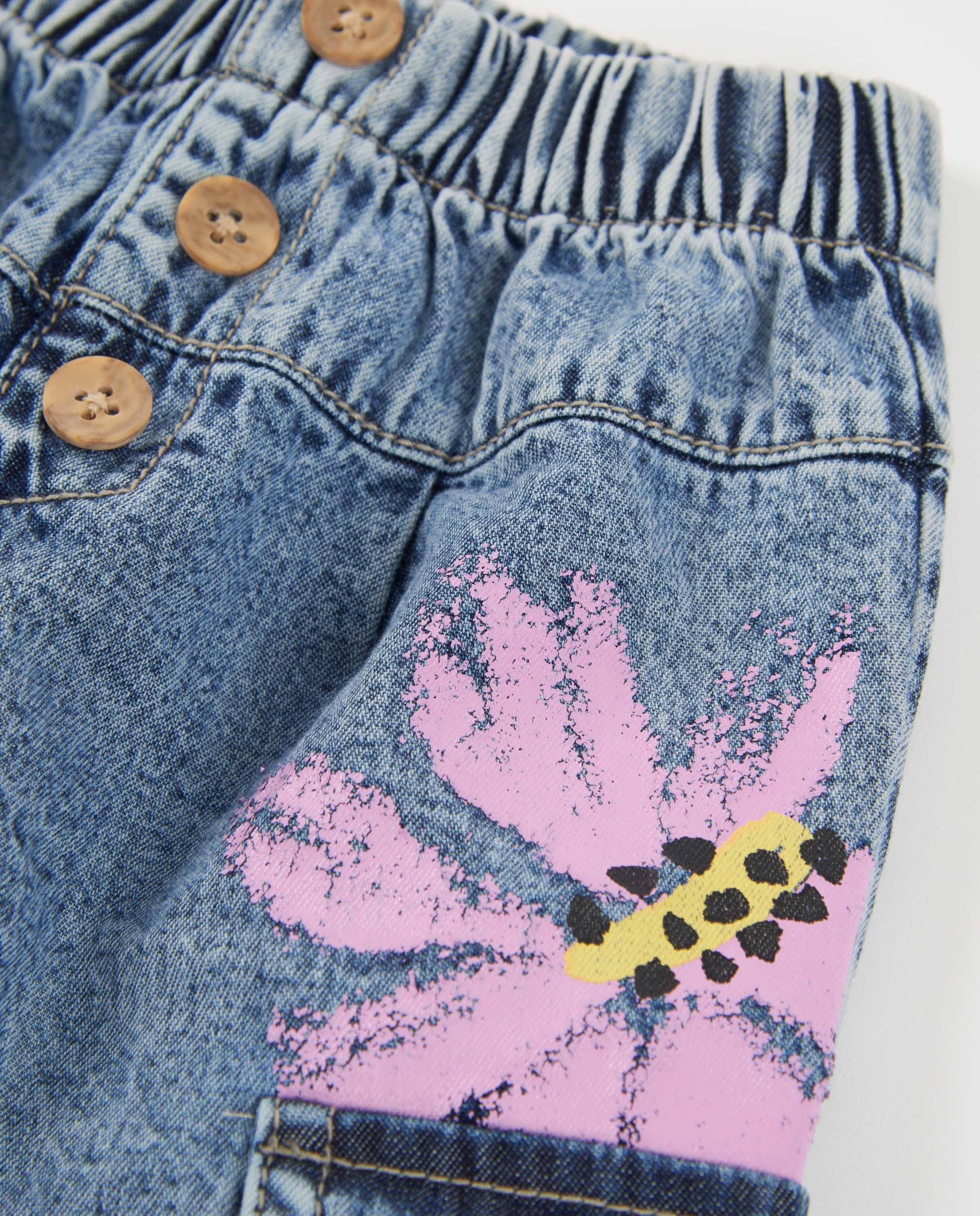 Pantalones de niña de plana y cintura elástica