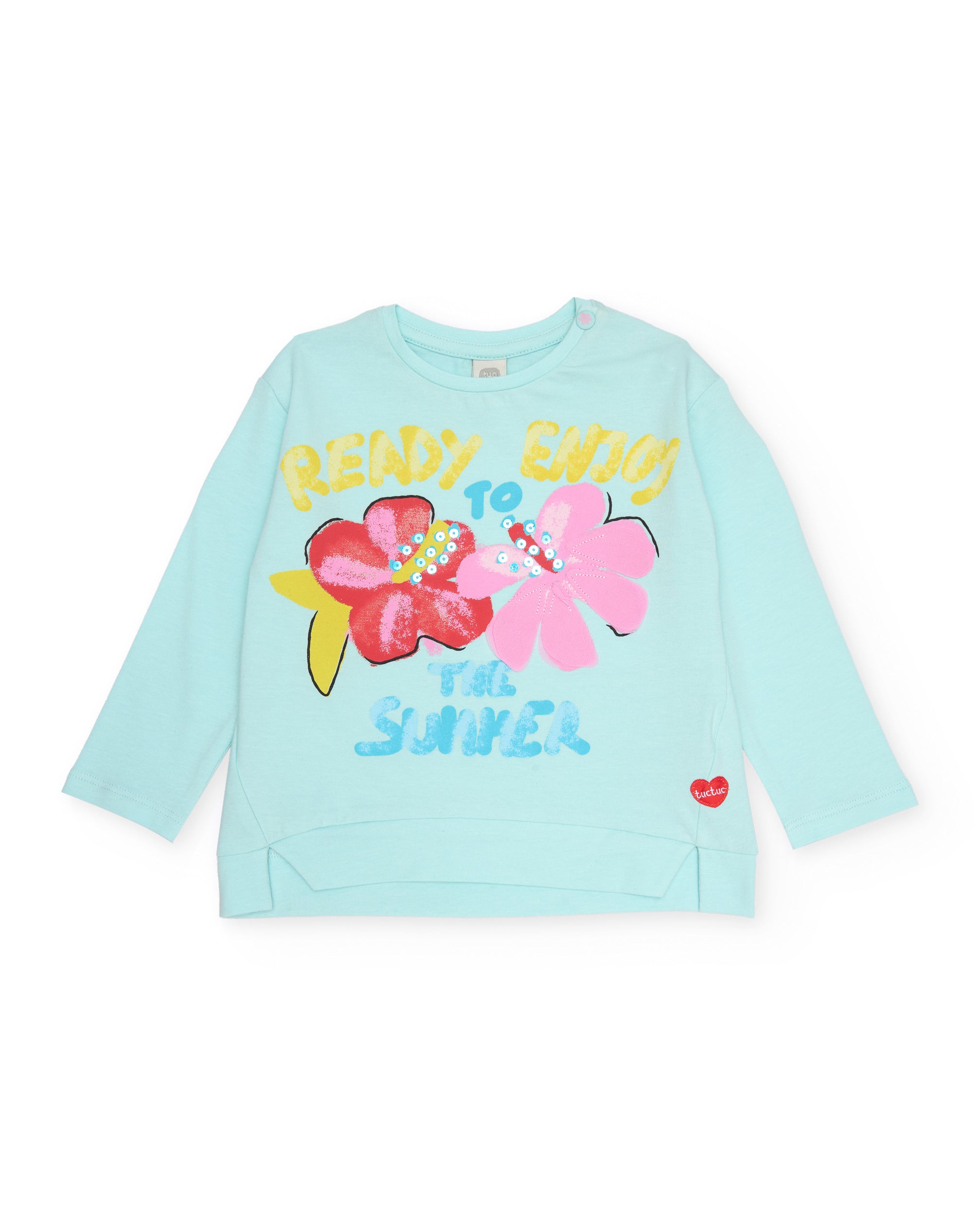 Camiseta de niña de punto y frontal de flores