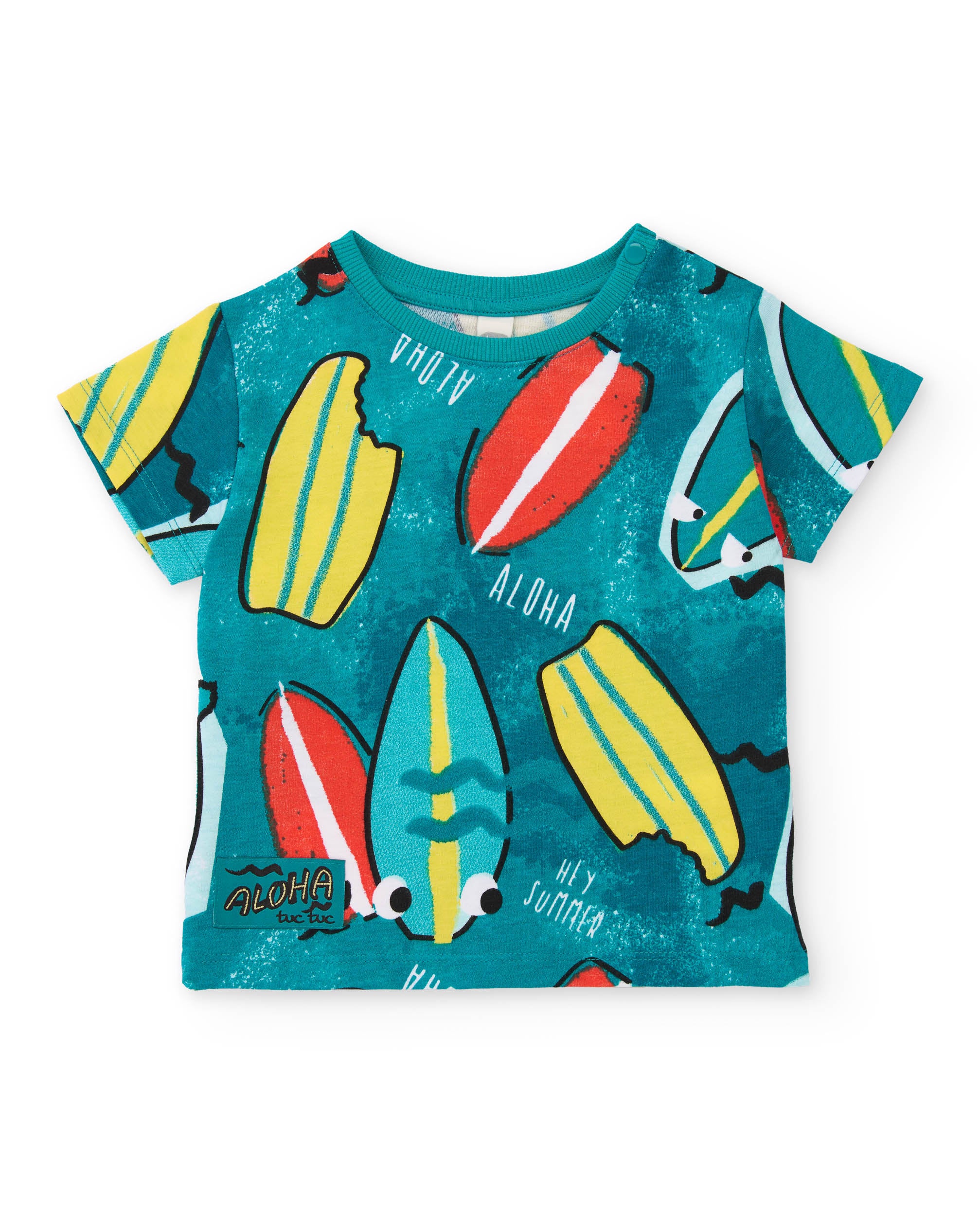 Camiseta de niño de punto con estampado de tablas de surf