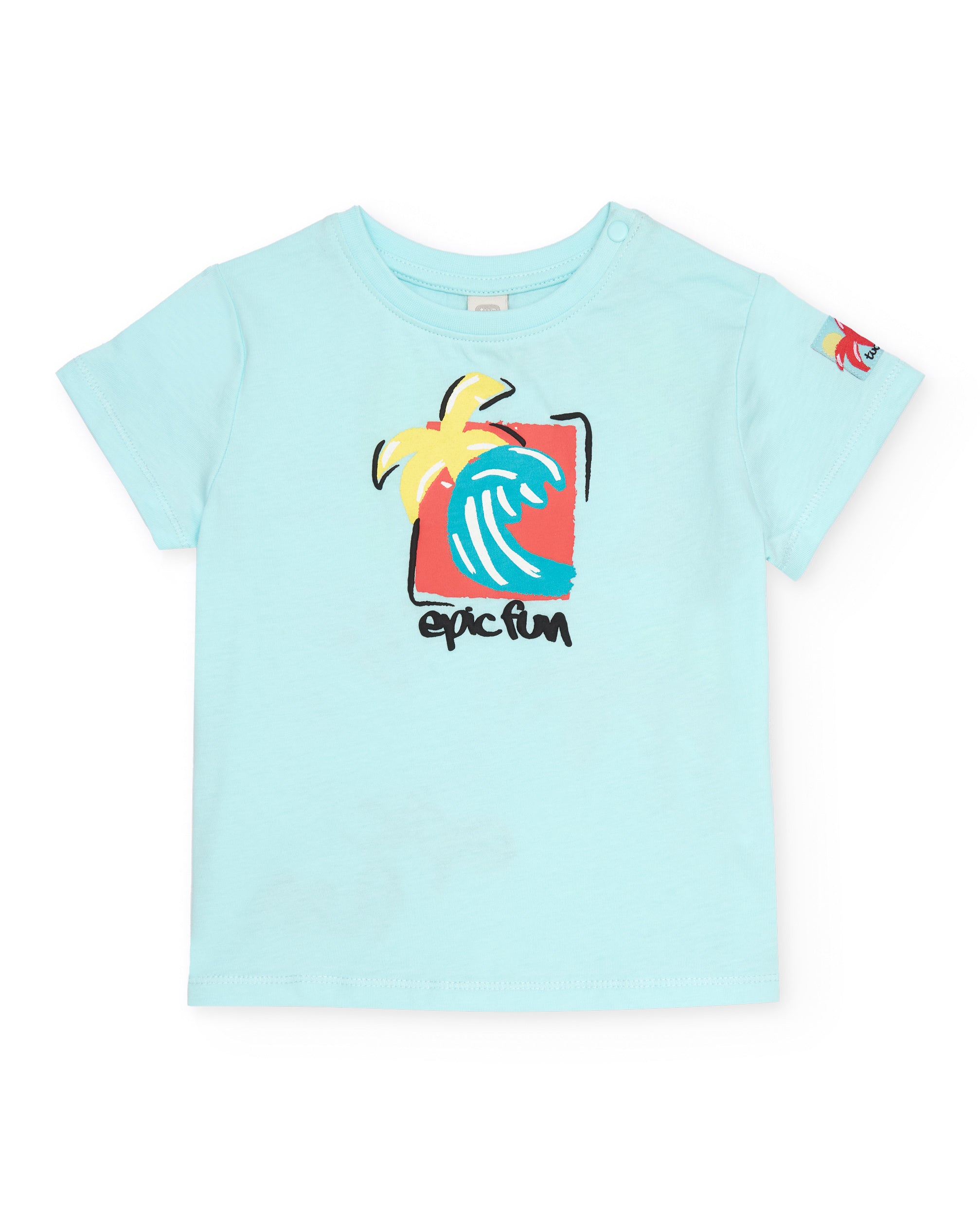 Camiseta de niño de punto y cierre en hombro
