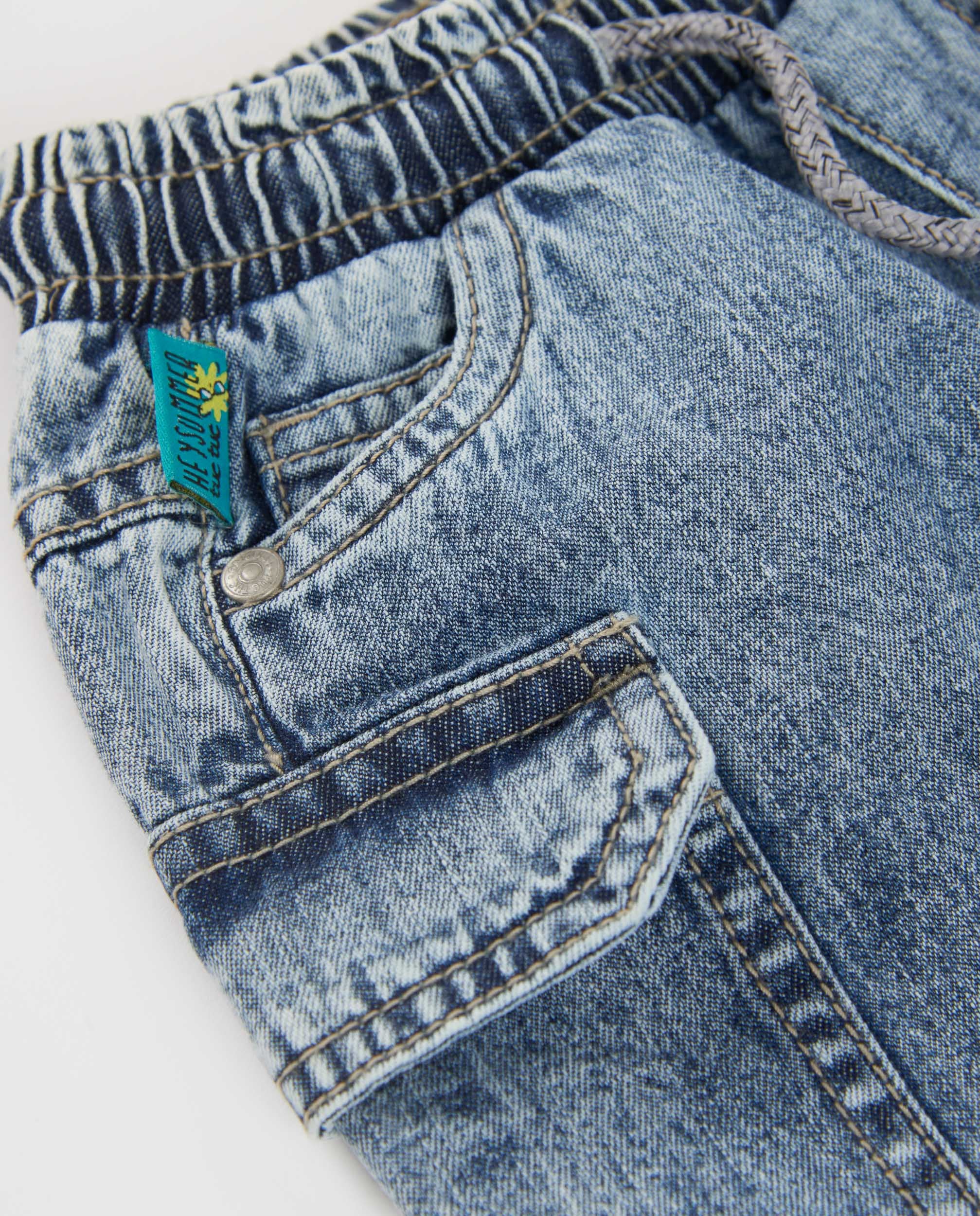 Bermuda de niño de plana en denim
