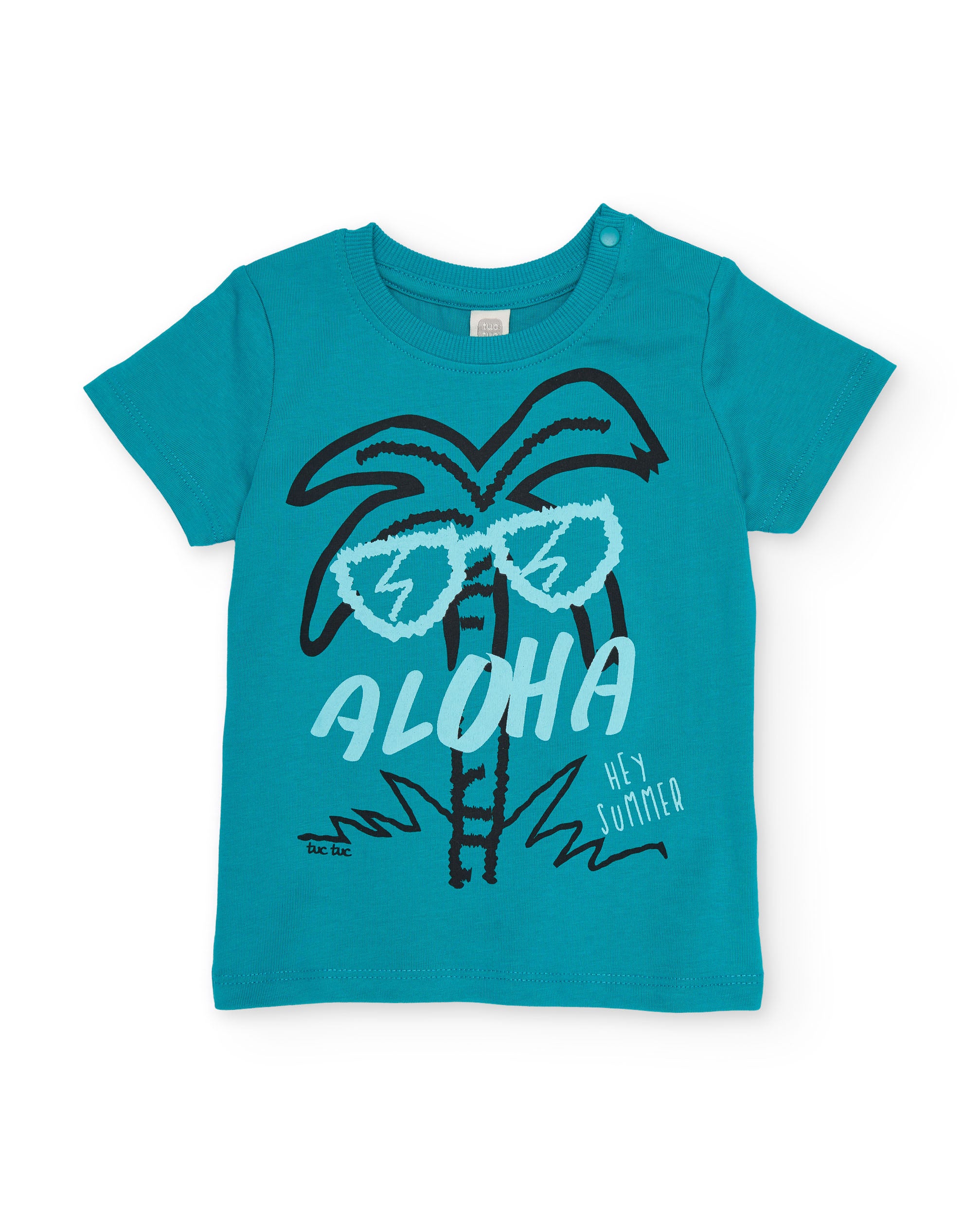 Camiseta de niño de punto y estampado palmeras