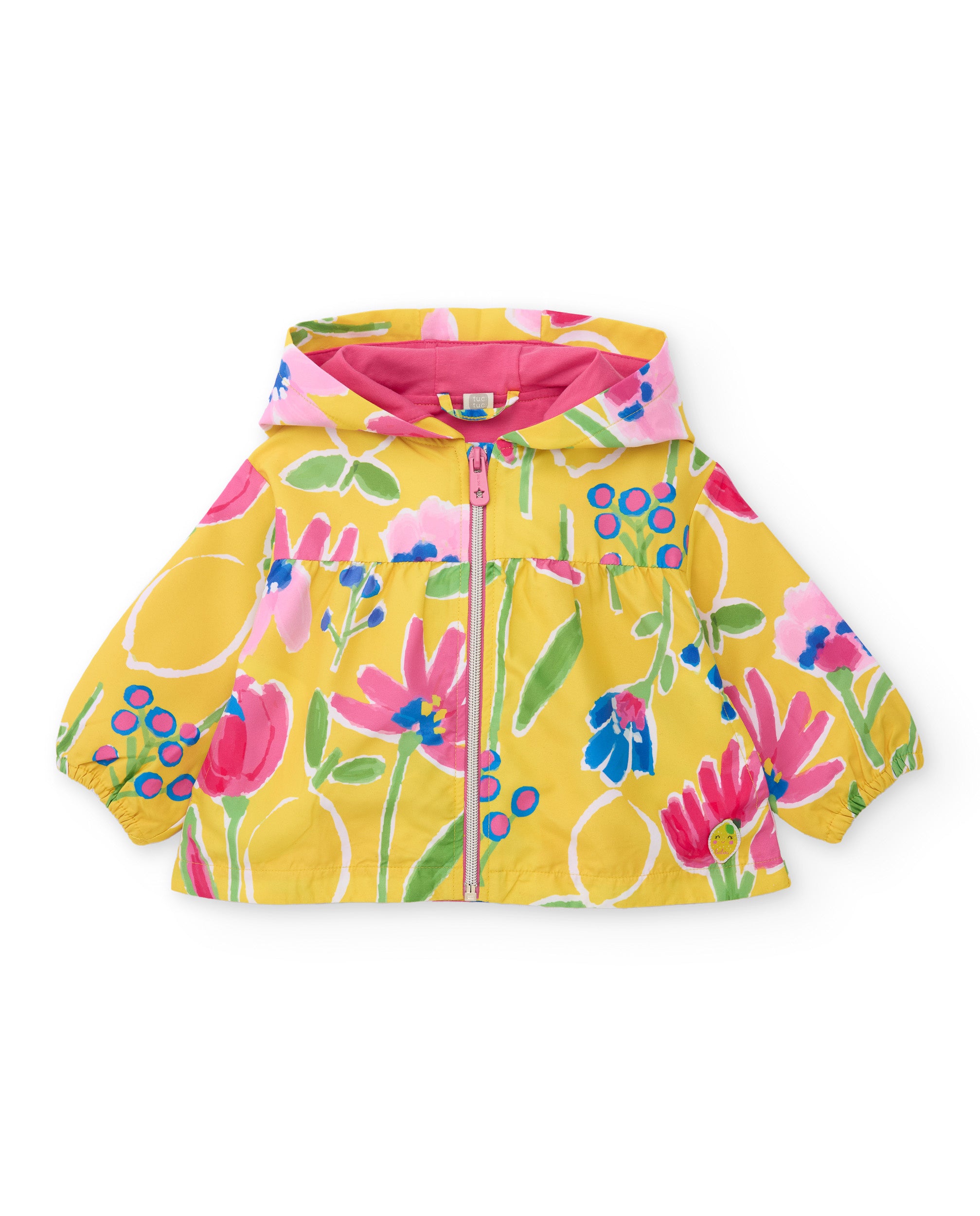 Chaqueta de niña de plana con motivos florales