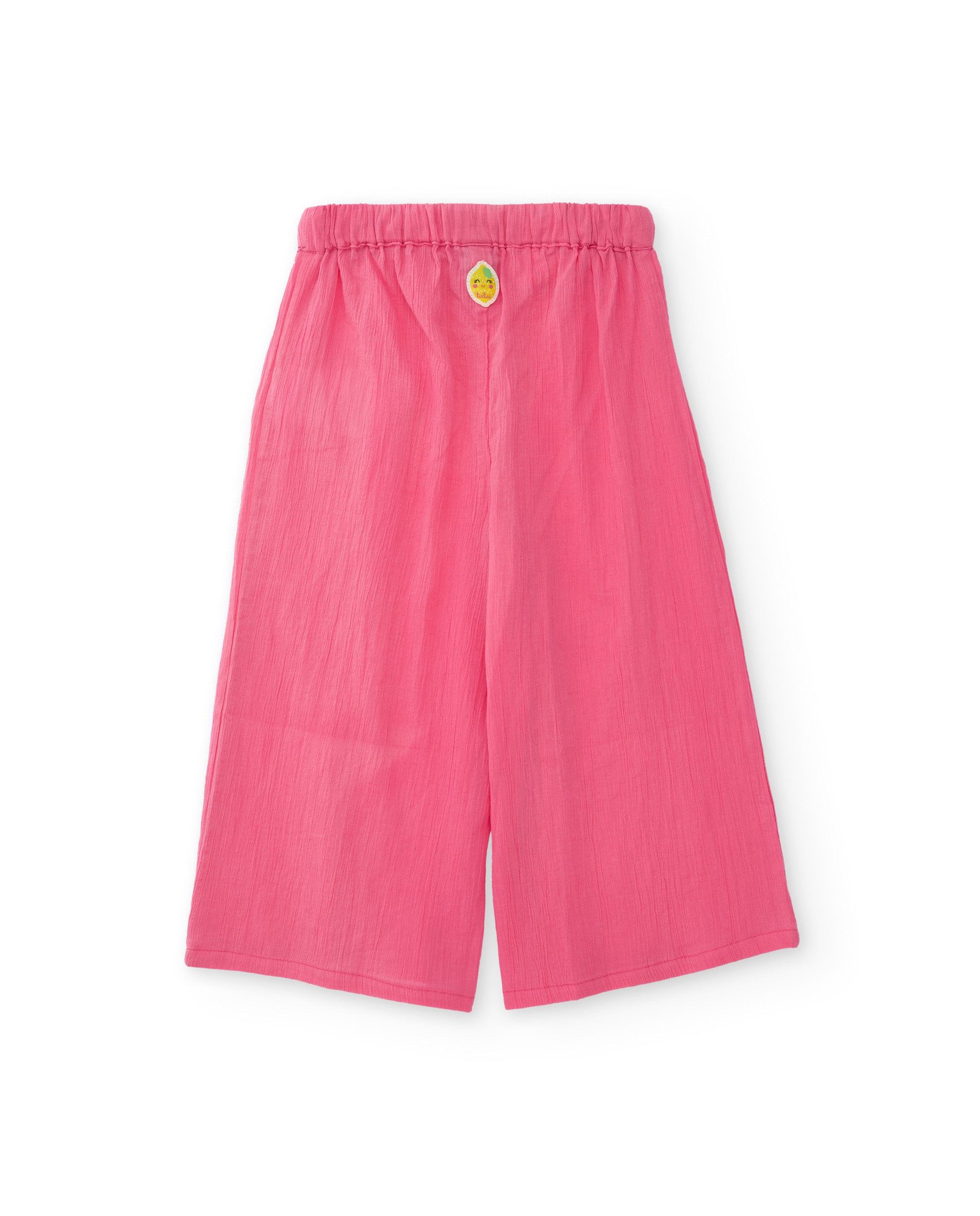 Pantalones de niña de plana y cinturilla elástica