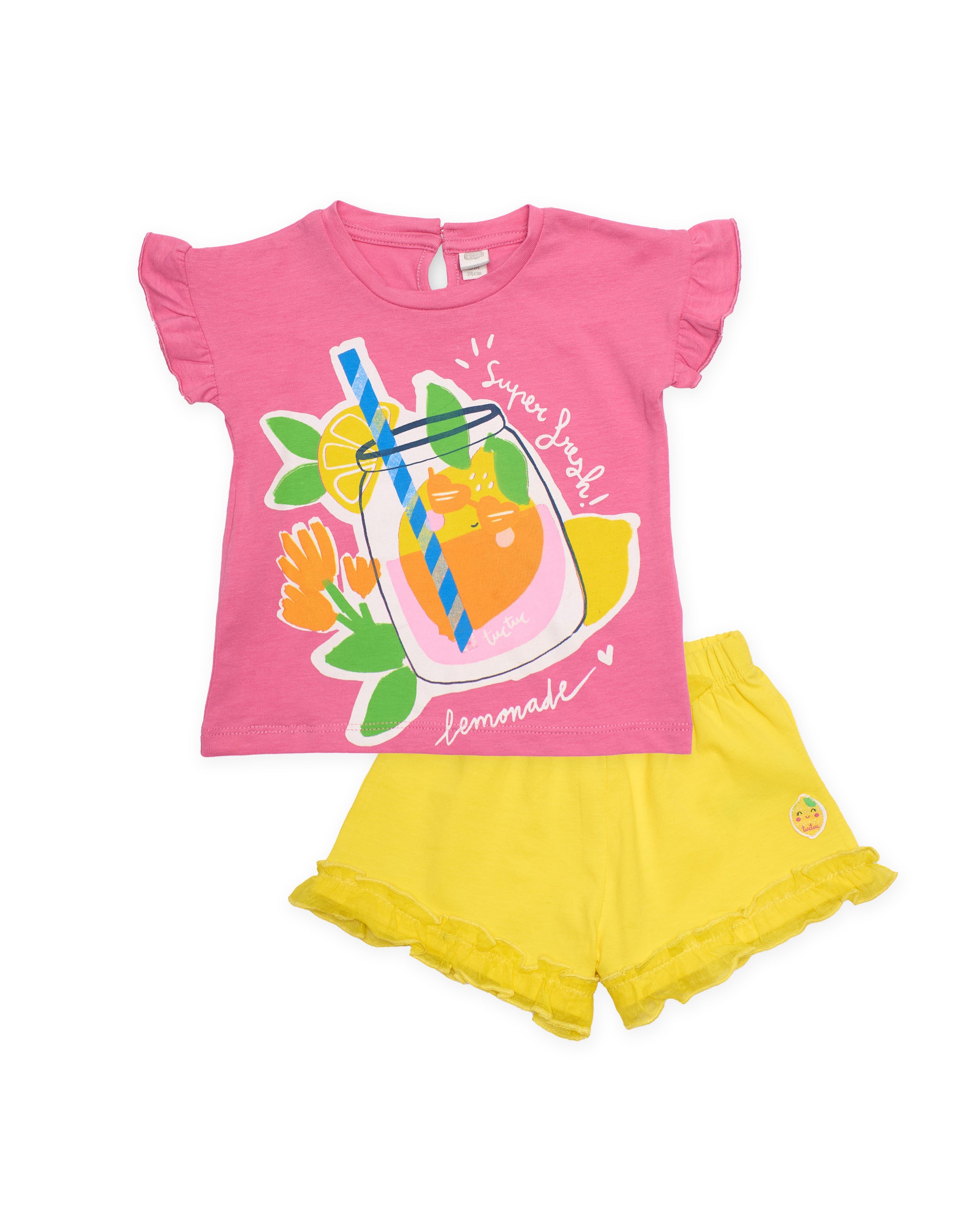 Conjunto de niña de punto y diseño veraniego