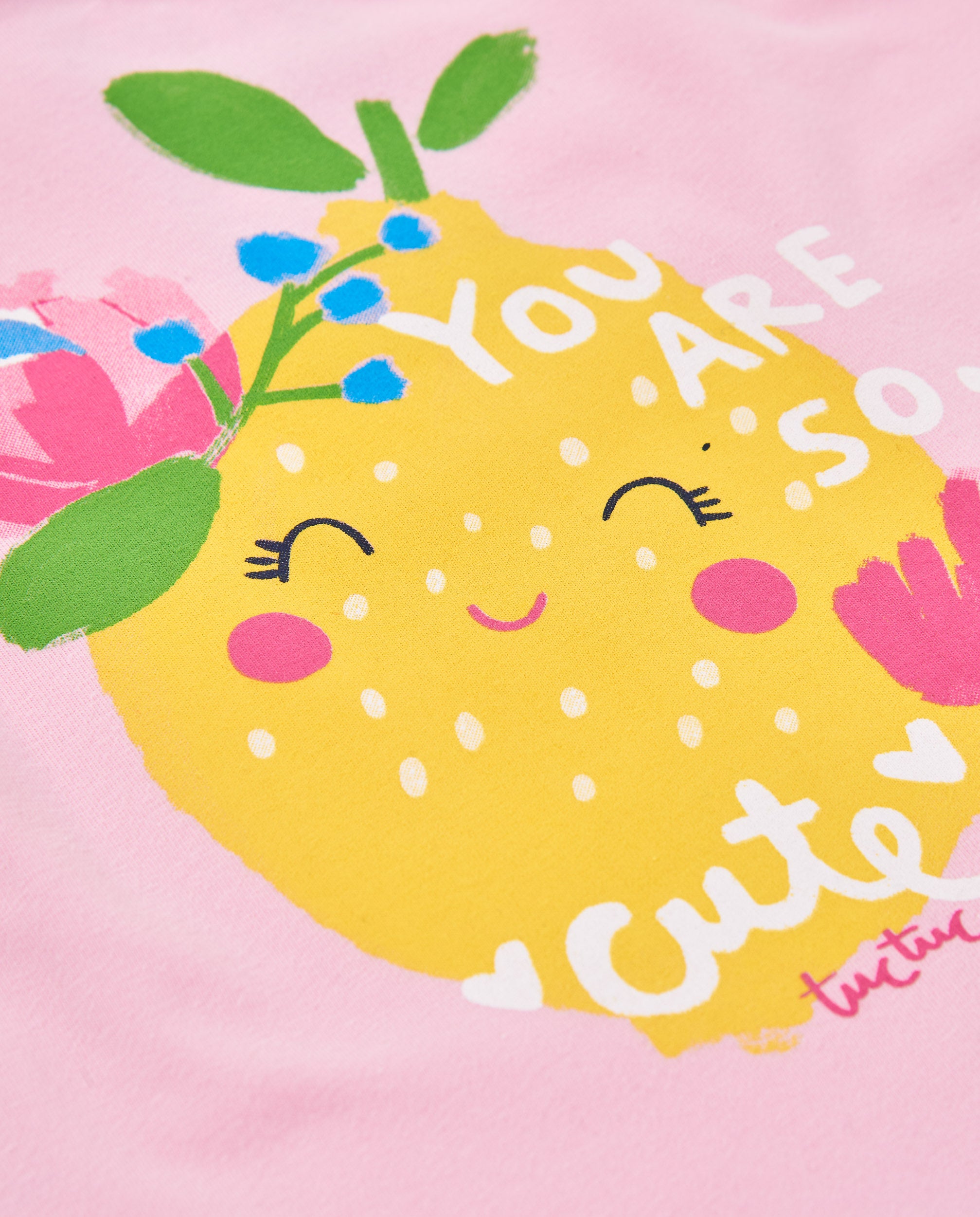 Camiseta de niña de punto con diseño de limón