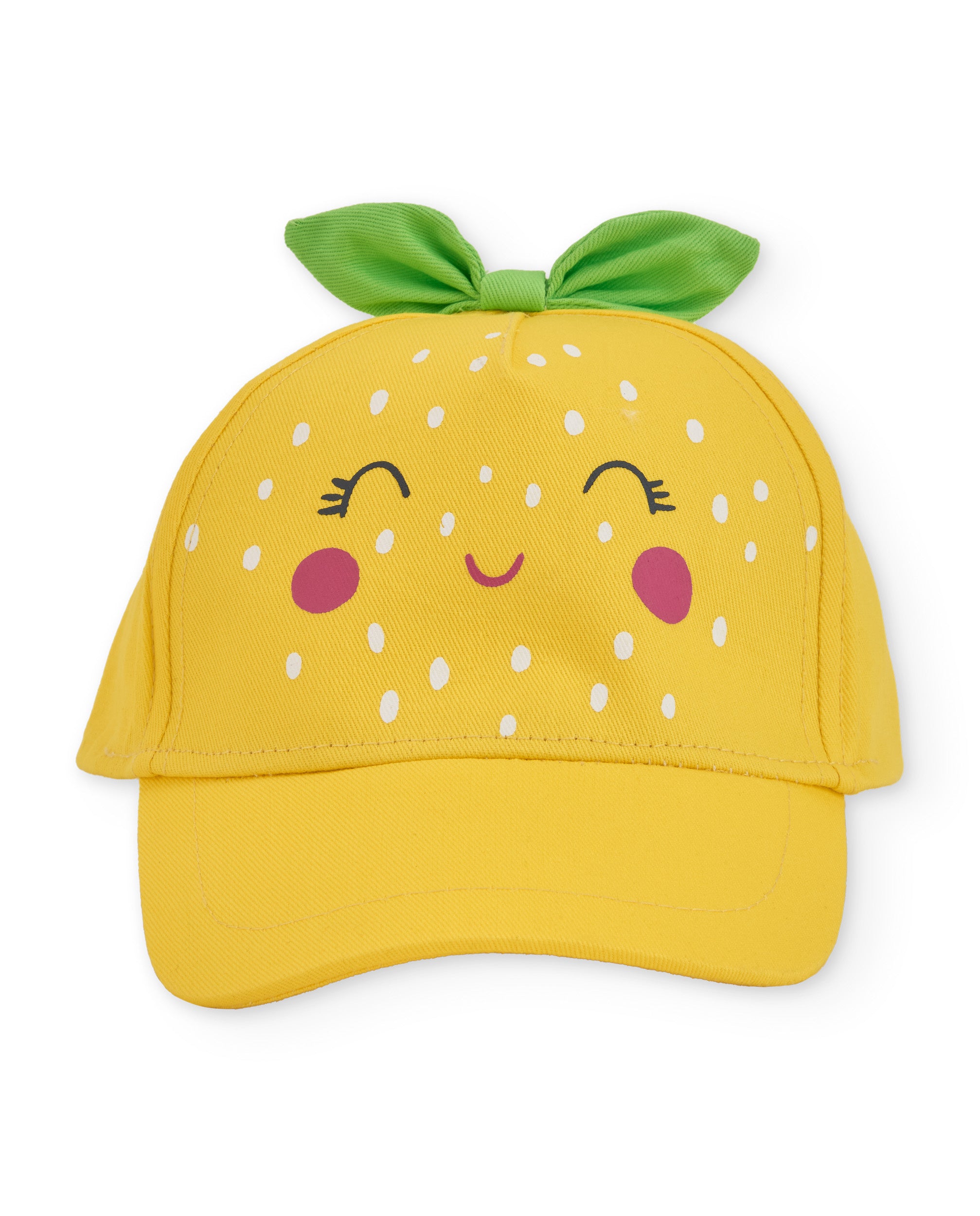 Gorra de niña de plana con hojas decorativas