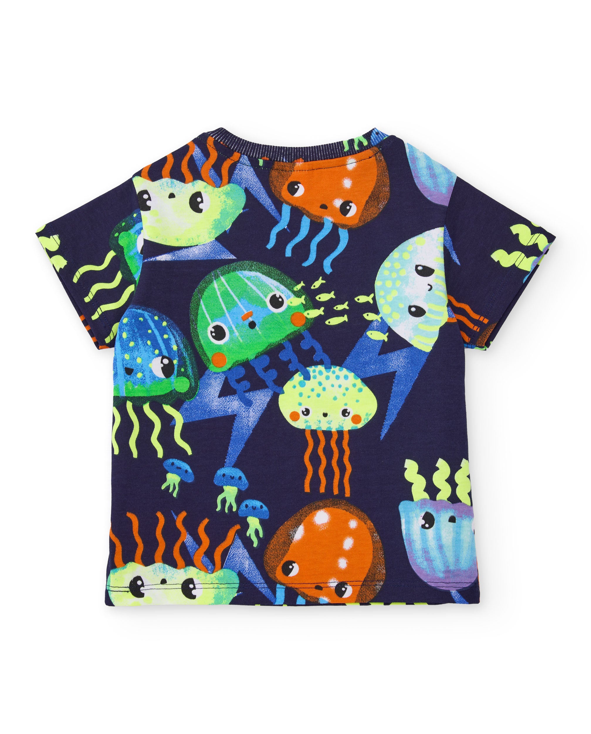 Camiseta de niño de punto con medusas multicolores