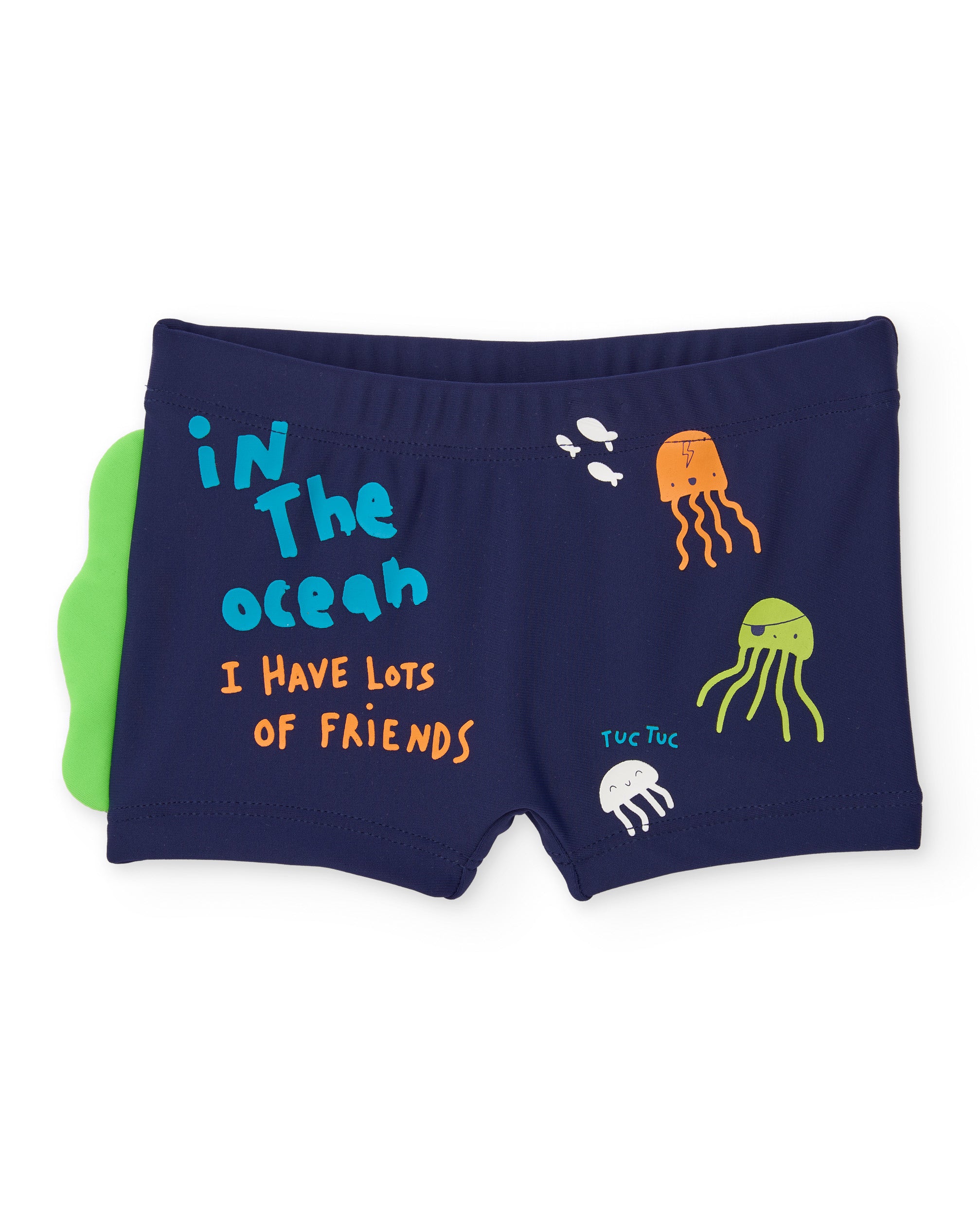 Bañador de niño de punto con aleta decorativa