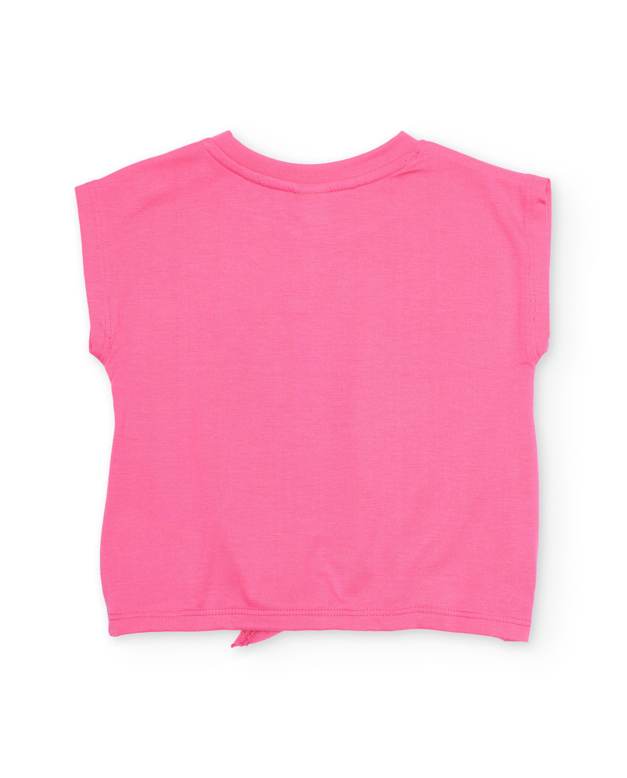 Camiseta de niña de punto con nudo en el bajo
